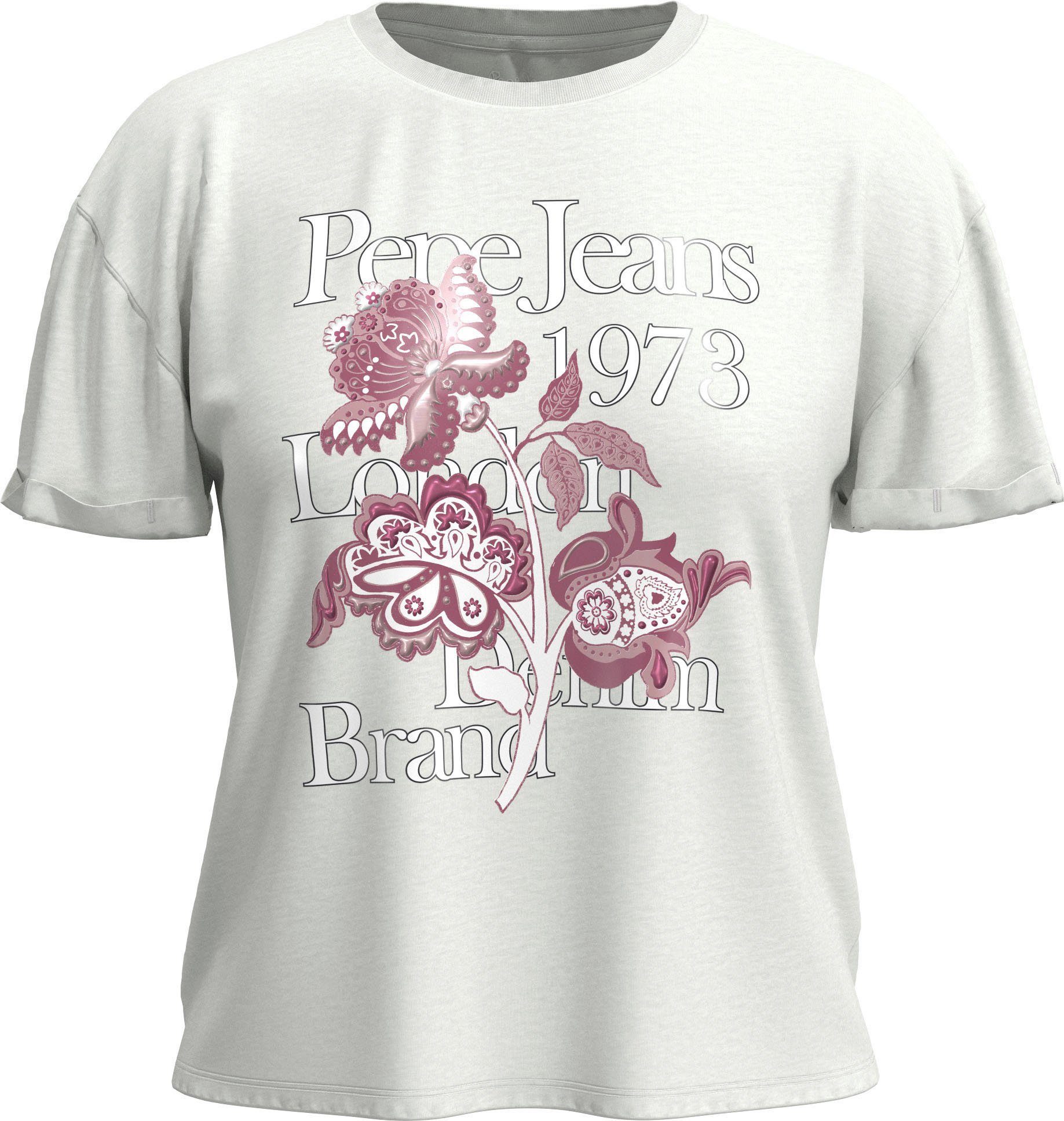 Pepe Jeans Rundhalsshirt LETTY mit floralem Print