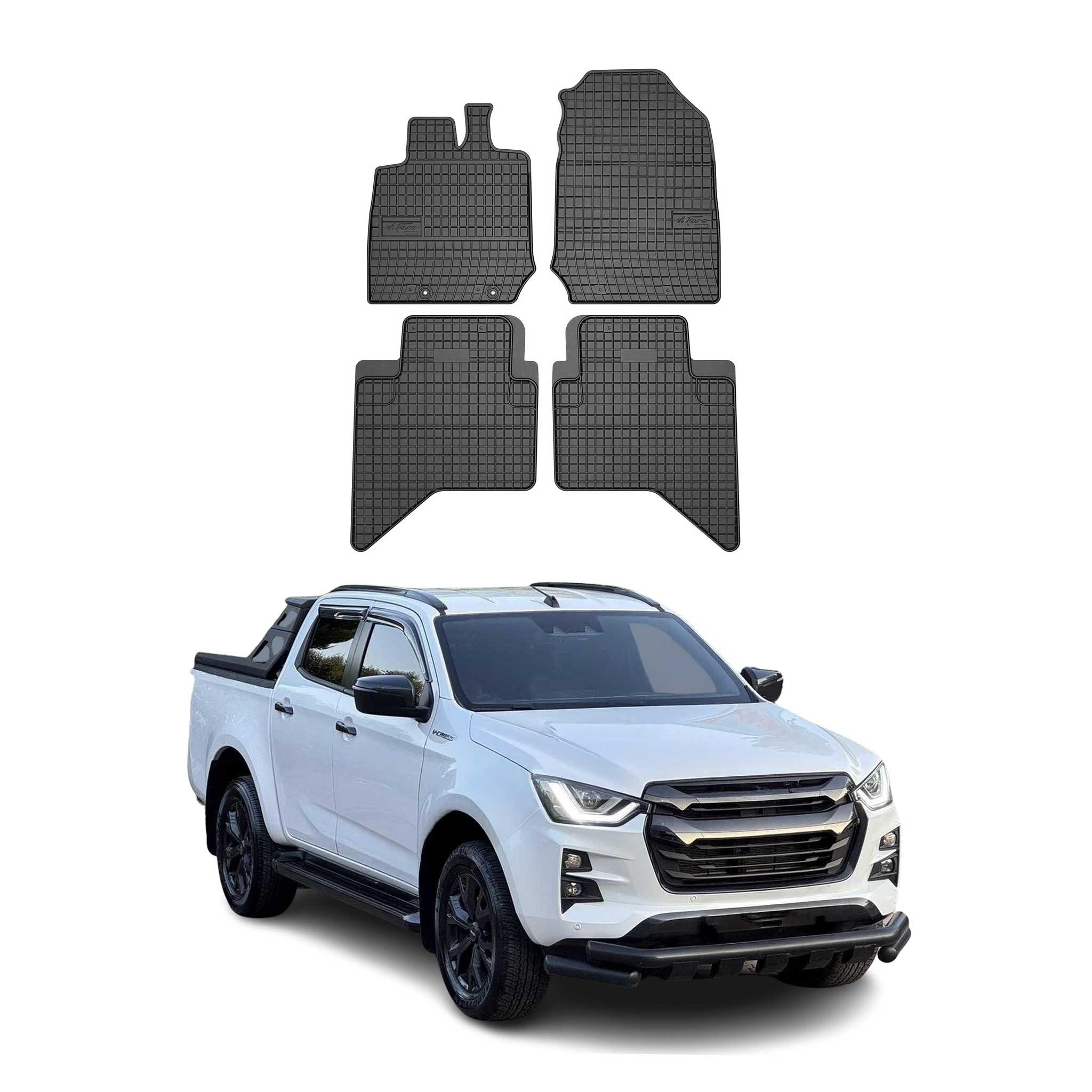 OMAC Auto-Fußmatten für Isuzu D-Max 2020-2025 Gummimatten Schwarz 4 tlg (4 St), für Isuzu D-Max 2020-2025 Isuzu D-Max 2020-2025, Antirutsch,Wasserfest,Einfache Installation