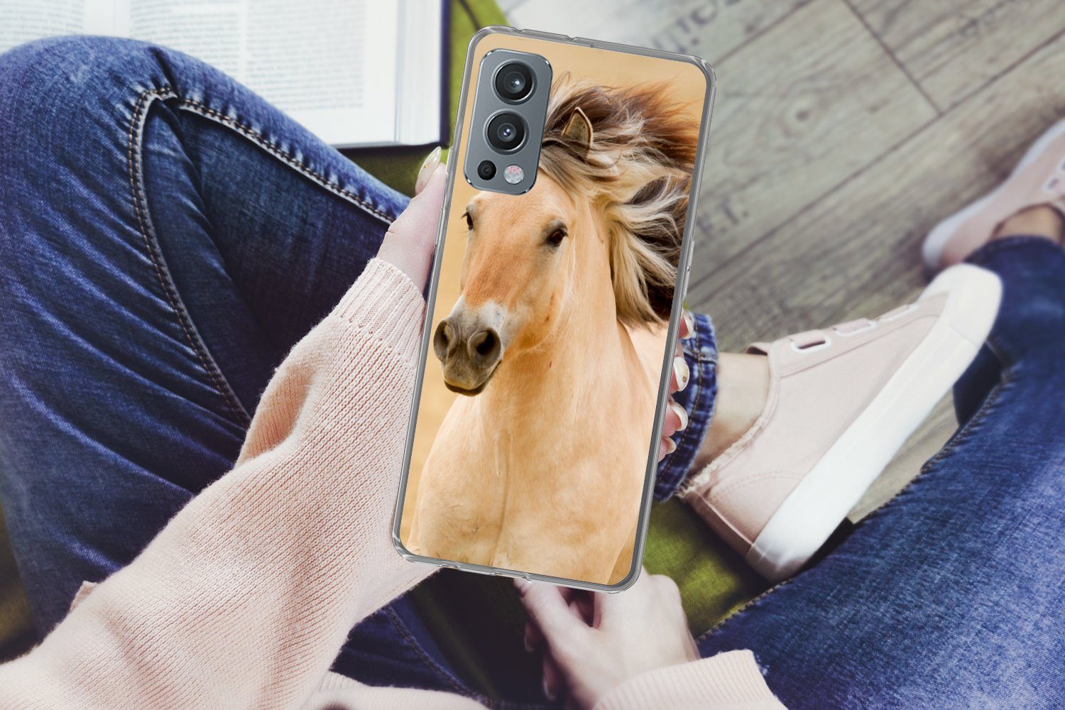 MuchoWow Handyhülle für OnePlus Nord 2 5G Pferde - Tiere - Mähne - Porträt, Phone Case, Silikon, Schutzhülle Dünn
