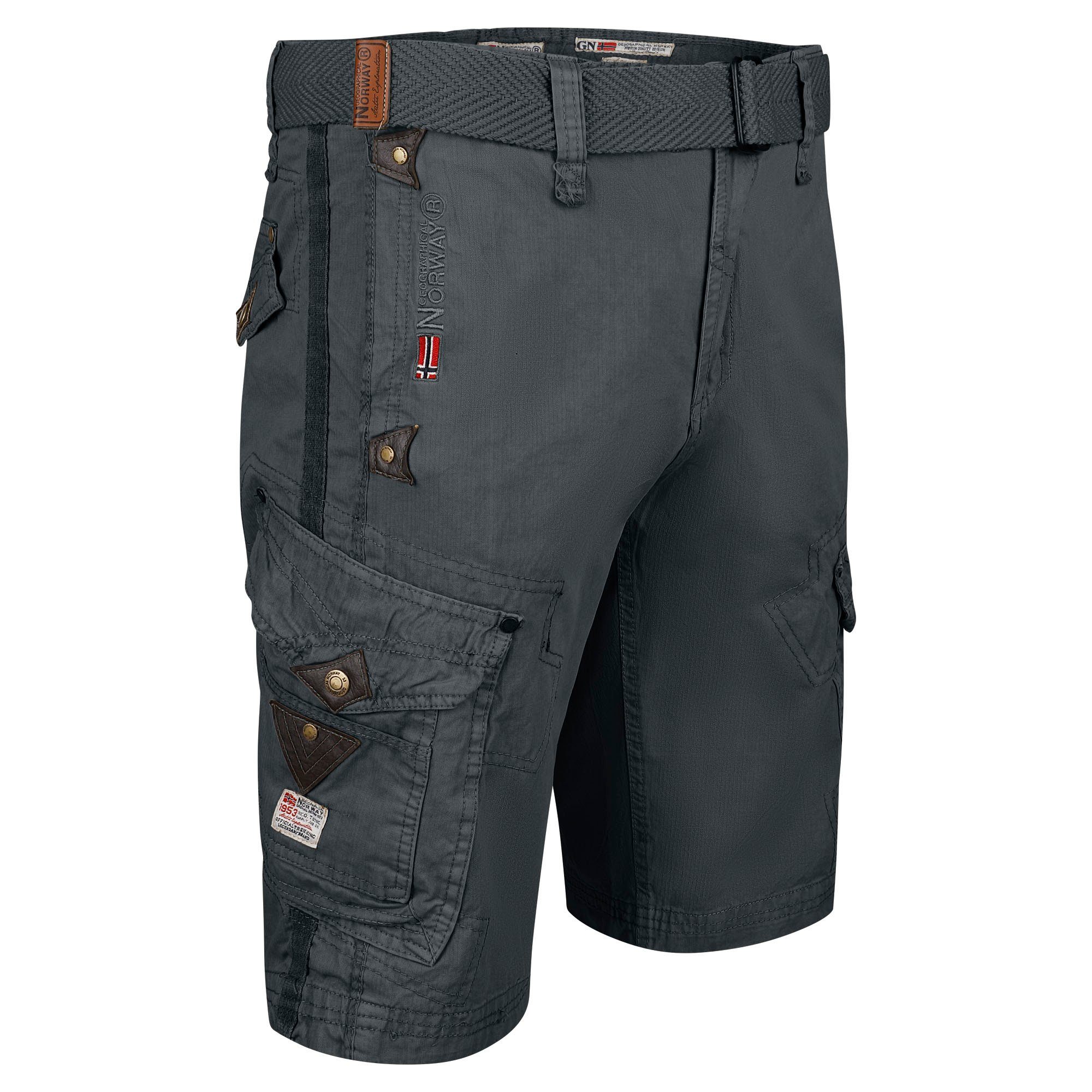 Geographical Norway Cargoshorts kurze Hose aus Baumwolle, Sommer-Bermuda (1-tlg) Herrenshorts mit Gürtel Größe S bis 5XL