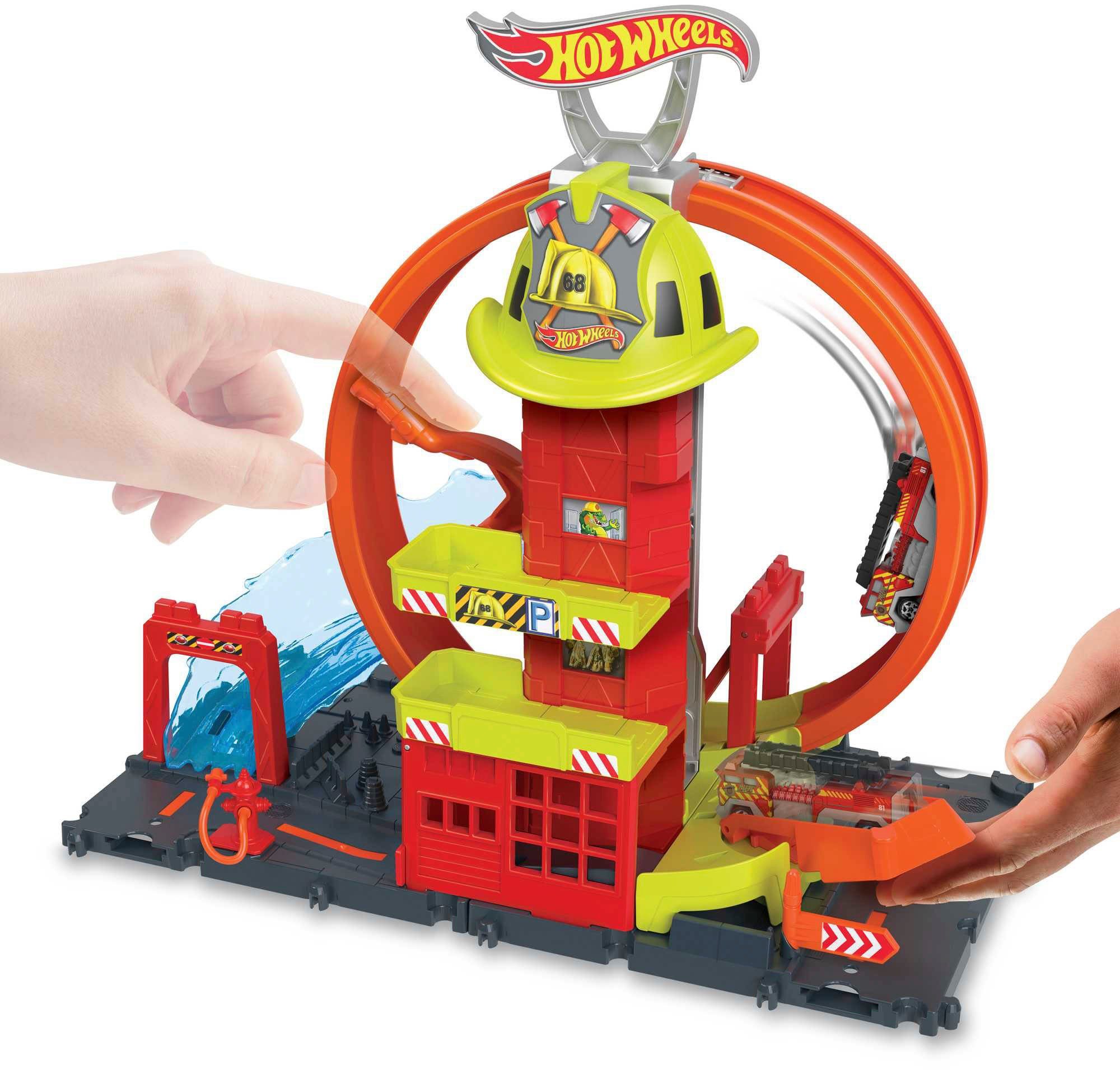 Hot City Super Wheels Fire Station Spiel-Gebäude