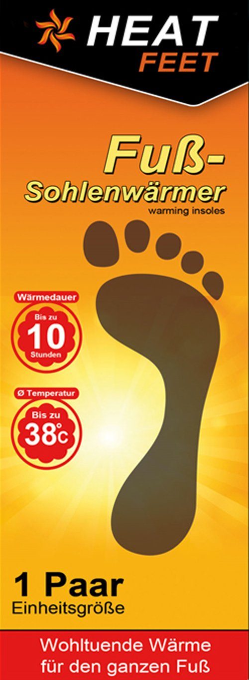 HEAT FEET Thermosohlen 10 Paar Fußsohlenwärmer Heat Feet Wärmesohlen Schuhwärmer (Spar-Set, 10-tlg., 10 paar), Bis zu 8h Wärmedauer - bis zu 50°C