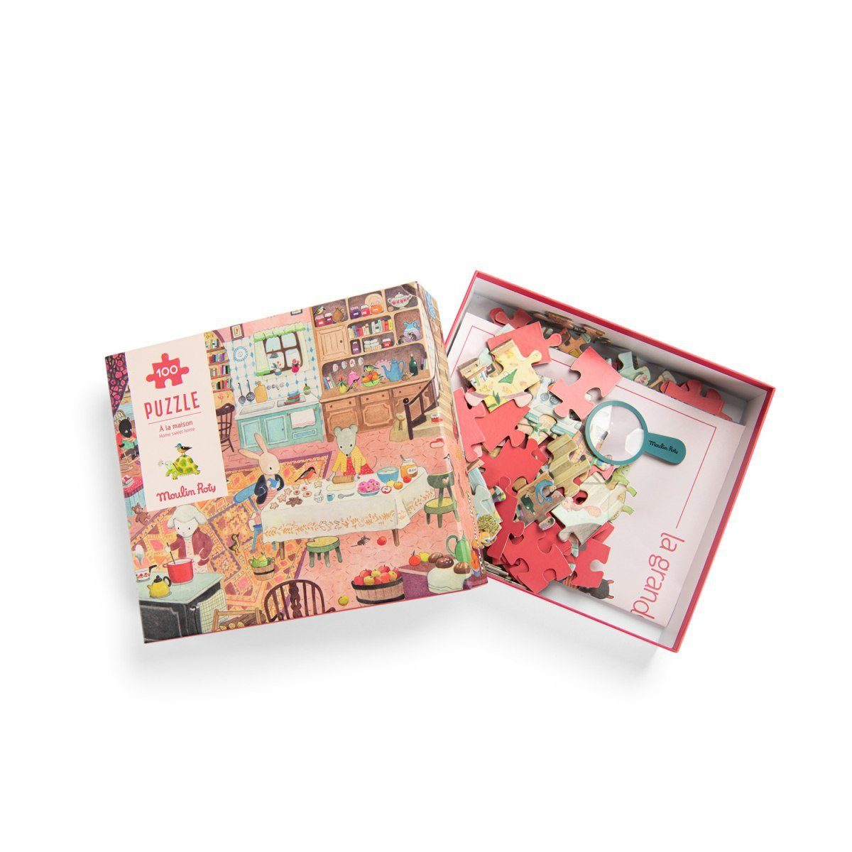 Moulin Roty Puzzle Puzzle Zu Hause (100 Teile) Entdeckerpuzzle, 100 Puzzleteile