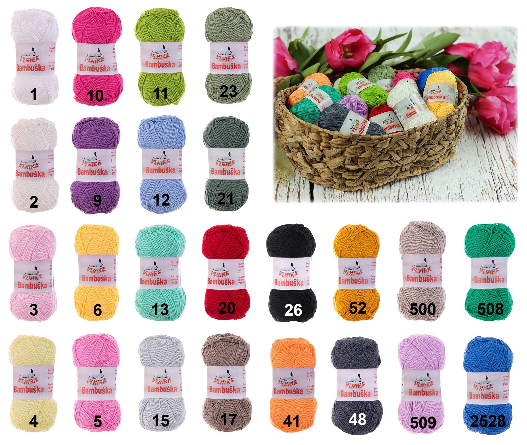 VLNIKA 10 x 50g Häkelgarn Bambuska Sommergarn Strickgarn Baumwolle Viskose Häkelwolle, 205 m (Sparpaket, 10 x 50g Knäuel), 48 dunkelgrau