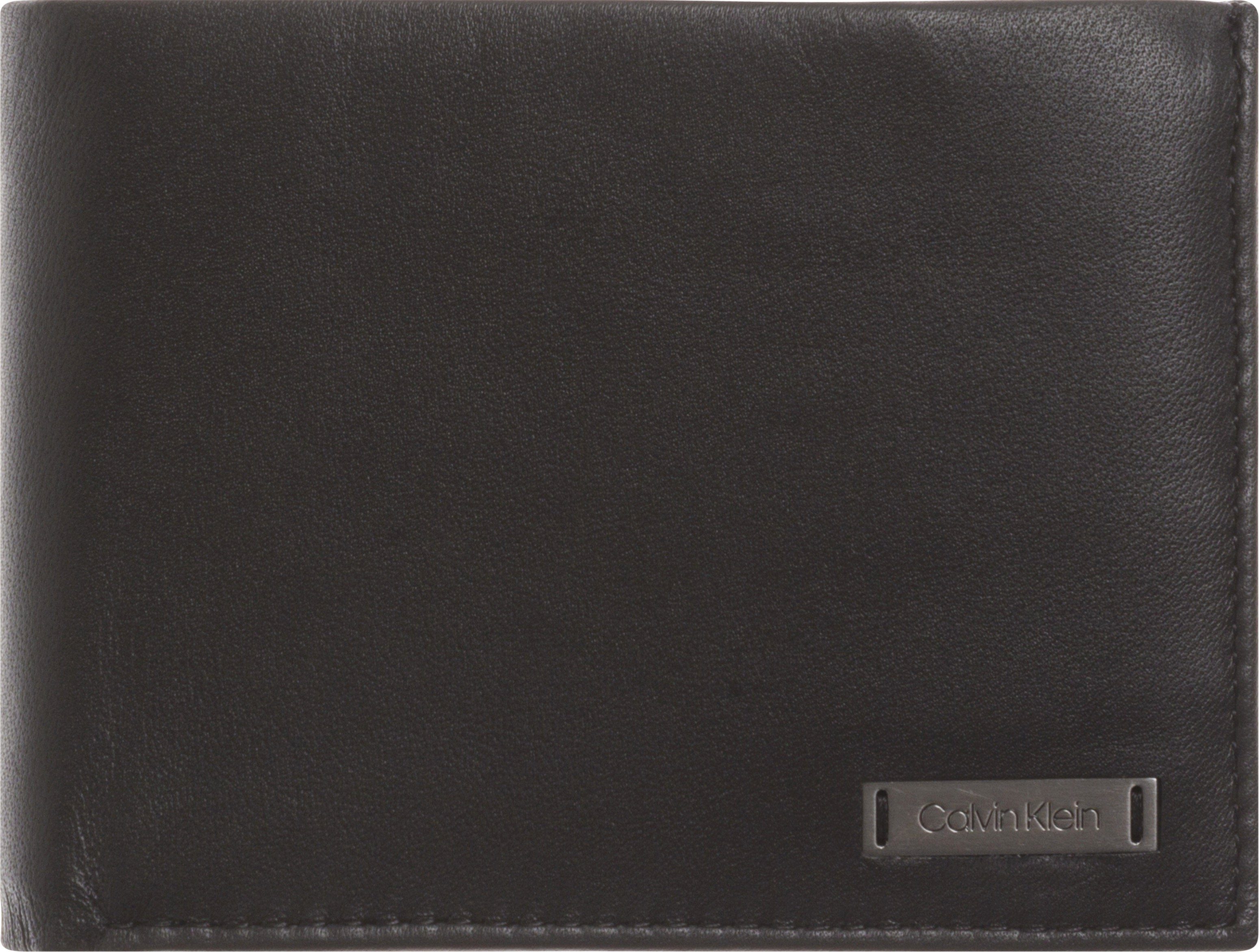 Calvin Klein Geldbörse SMOOTH PLAQUE COIN PASS, aus echtem Leder