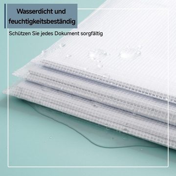 Fivejoy Dokumententasche mit Reißverschluss A4, Wasserdichte Document Case Mesh Plastic Zip Bag