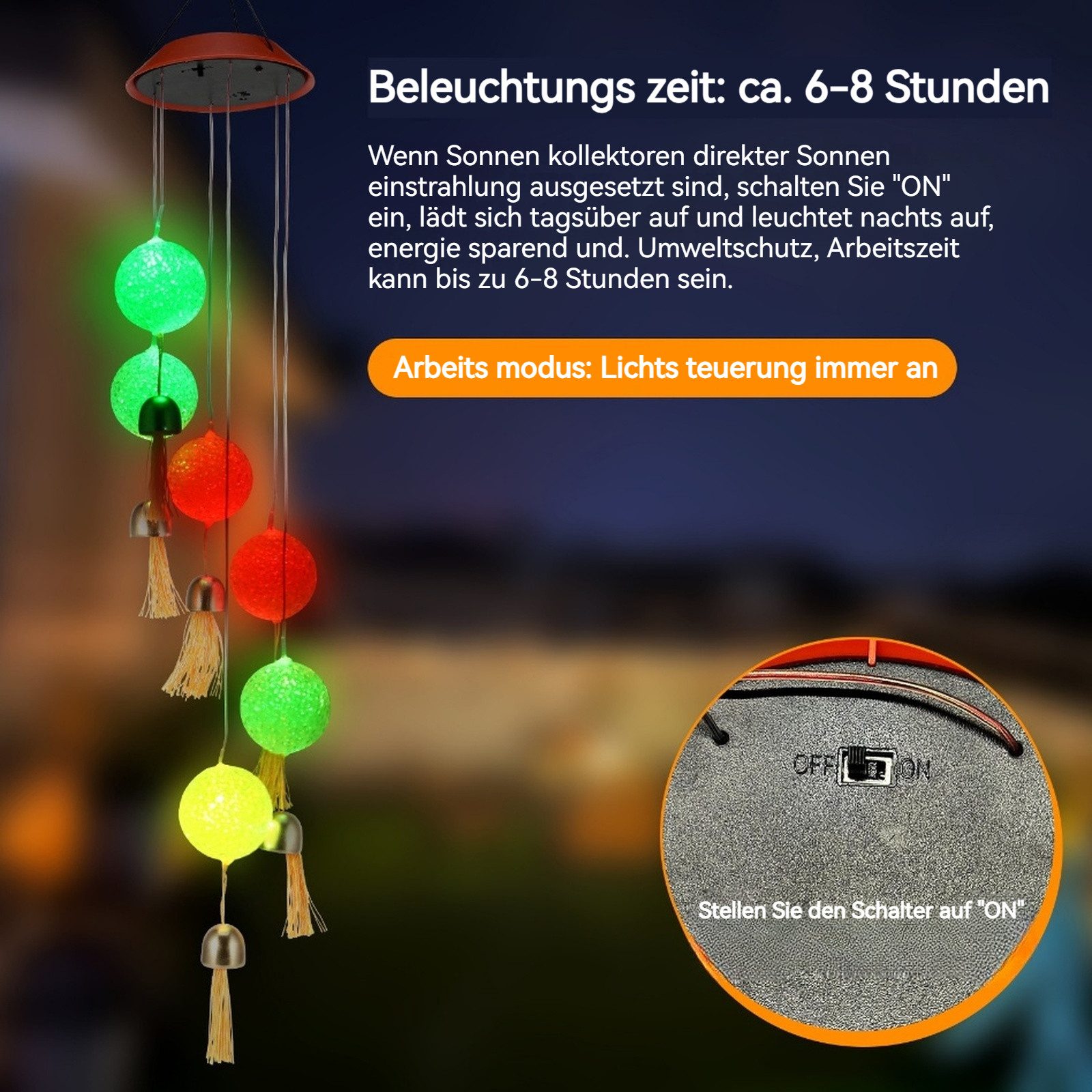 BlingBin LED Windlicht Solar Windspiel Licht günstig online kaufen