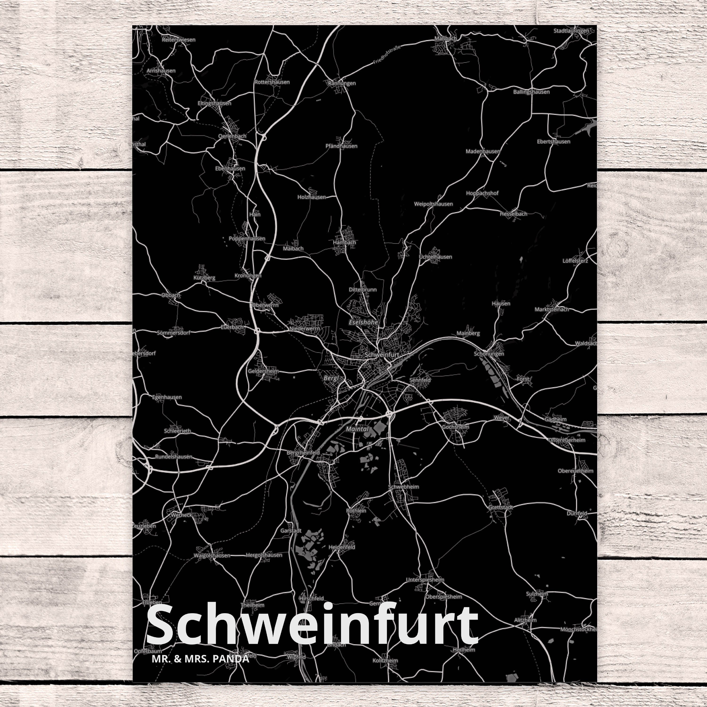 - Schweinfurt Dorf, Geschenk, Mr. Postkarte & Dankeskarte, Karte, Panda Geburtstagskarte, Mrs. S