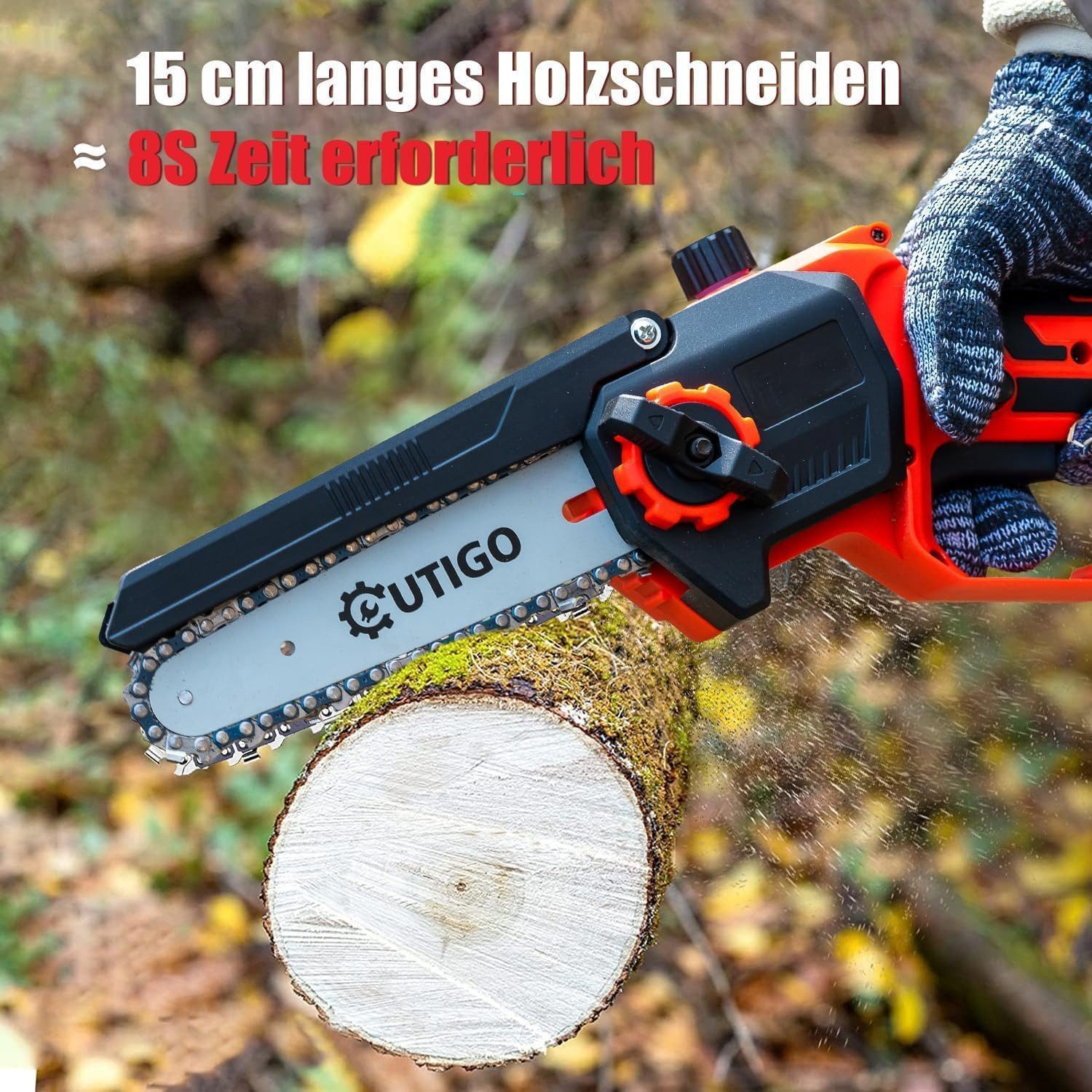 Yutacorex 10,2 Cm Mini-Kette & Führungsstange Ersatz – Für 10,2 Cm Mini-Kettensägen, 1/4" Teilung, 28 Treibglieder