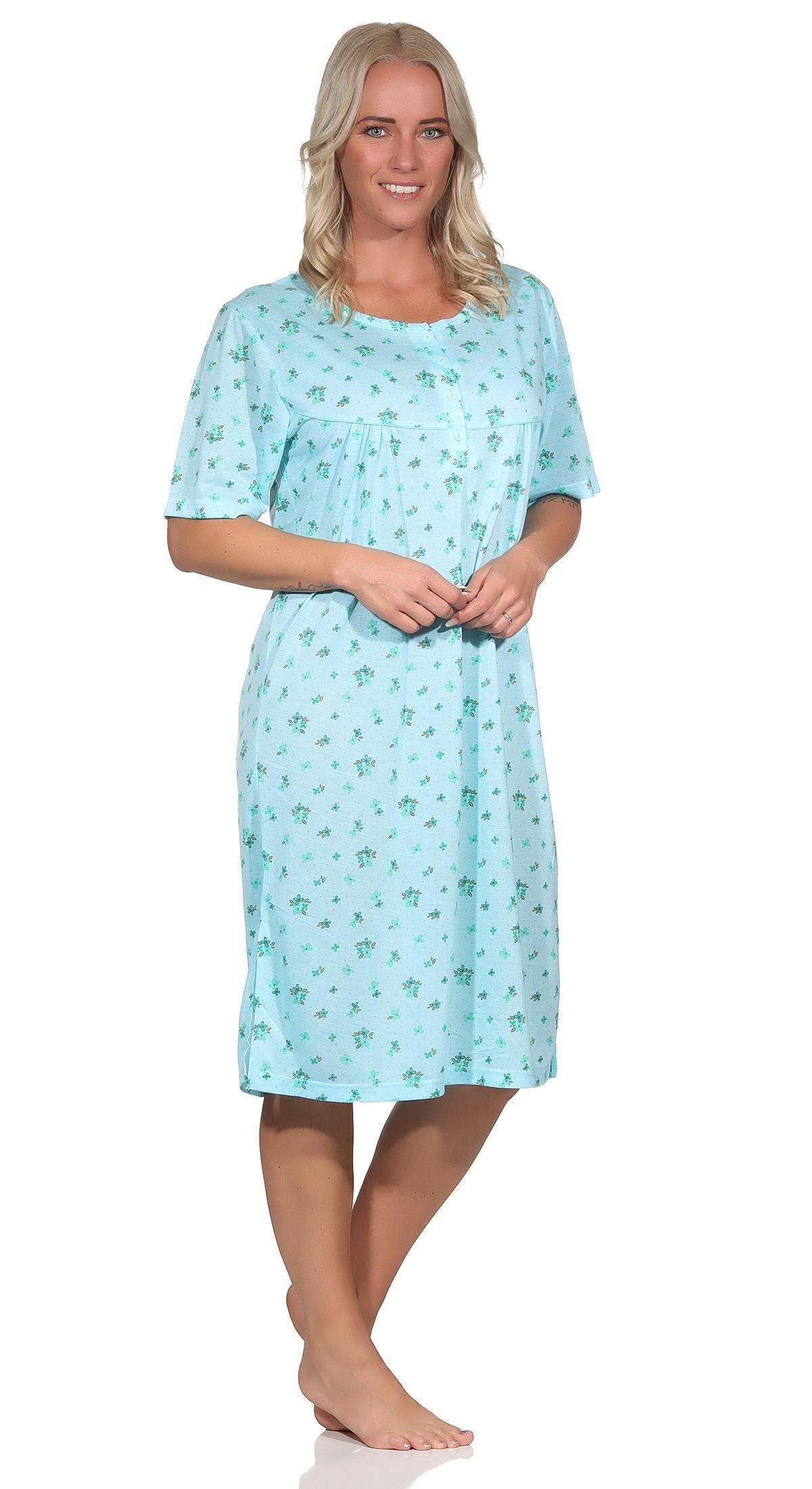 EloModa Nachthemd Damen Nachthemd Schlafshirt Nachtwäsche, Gr. 38 40 42 44 (1-tlg) Grün
