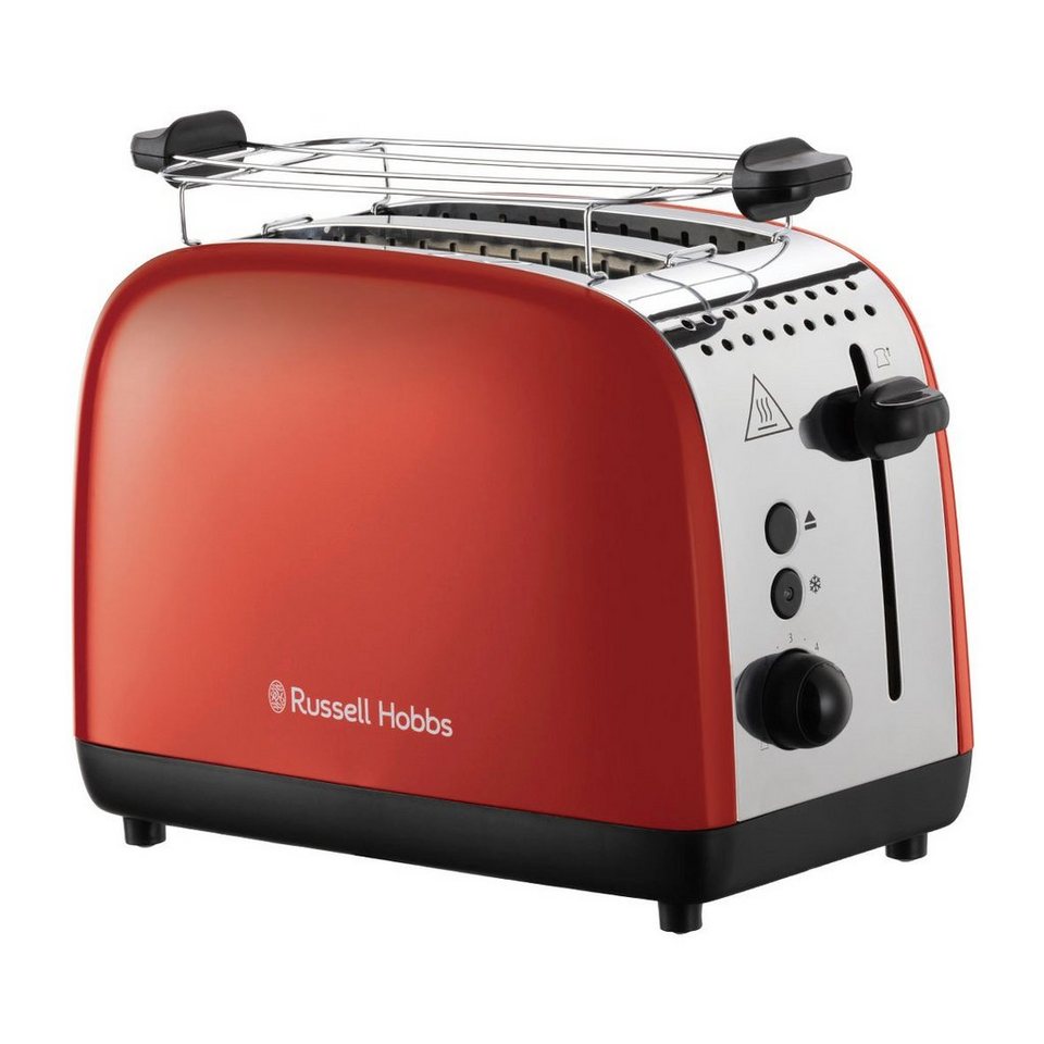RUSSELL HOBBS Toaster Colours Plus 26554-56, 2 lange Schlitze, für 2  Scheiben, 1600 W, 6 einstellbare Bräunungsstufen & Aufwärmfunktion per  Temperaturregler