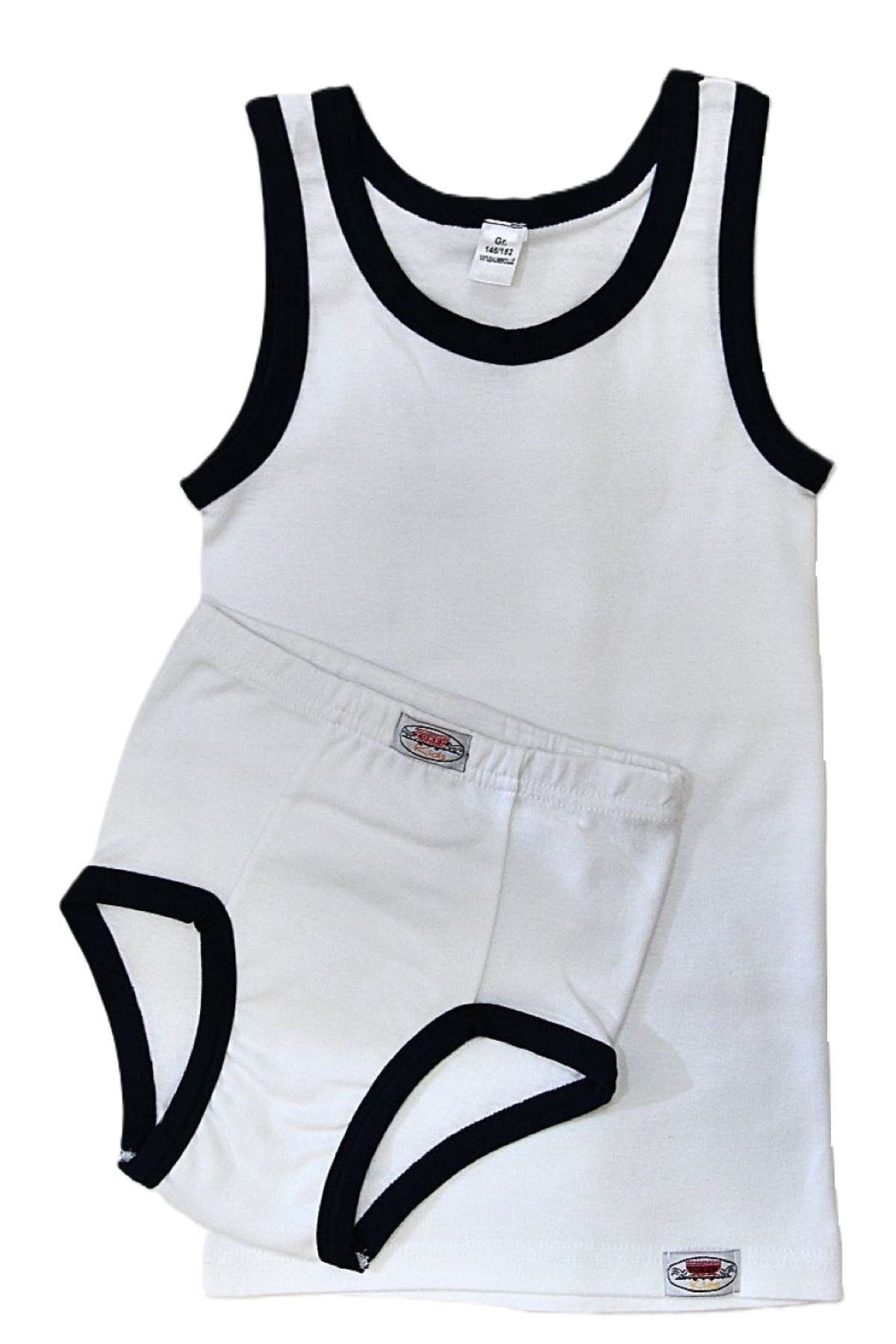 Toker Collection® Unterhemd Jungen Garnitur 2er Set je 2x Hemd und Slip (Packung, 2er-Pack) aus reiner Baumwolle