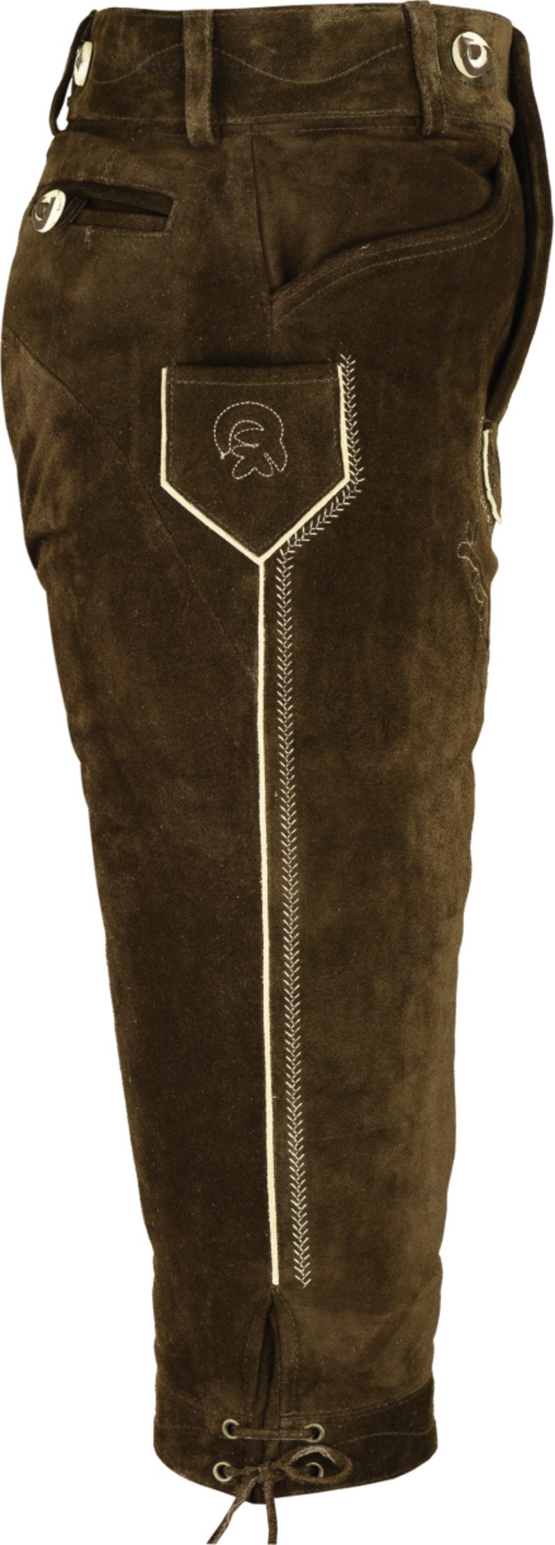 Fuente Leather Wears Trachtenlederhose Bayerische Kinder Trachten Kniebundlederhose Knielang Braun & Schwarz