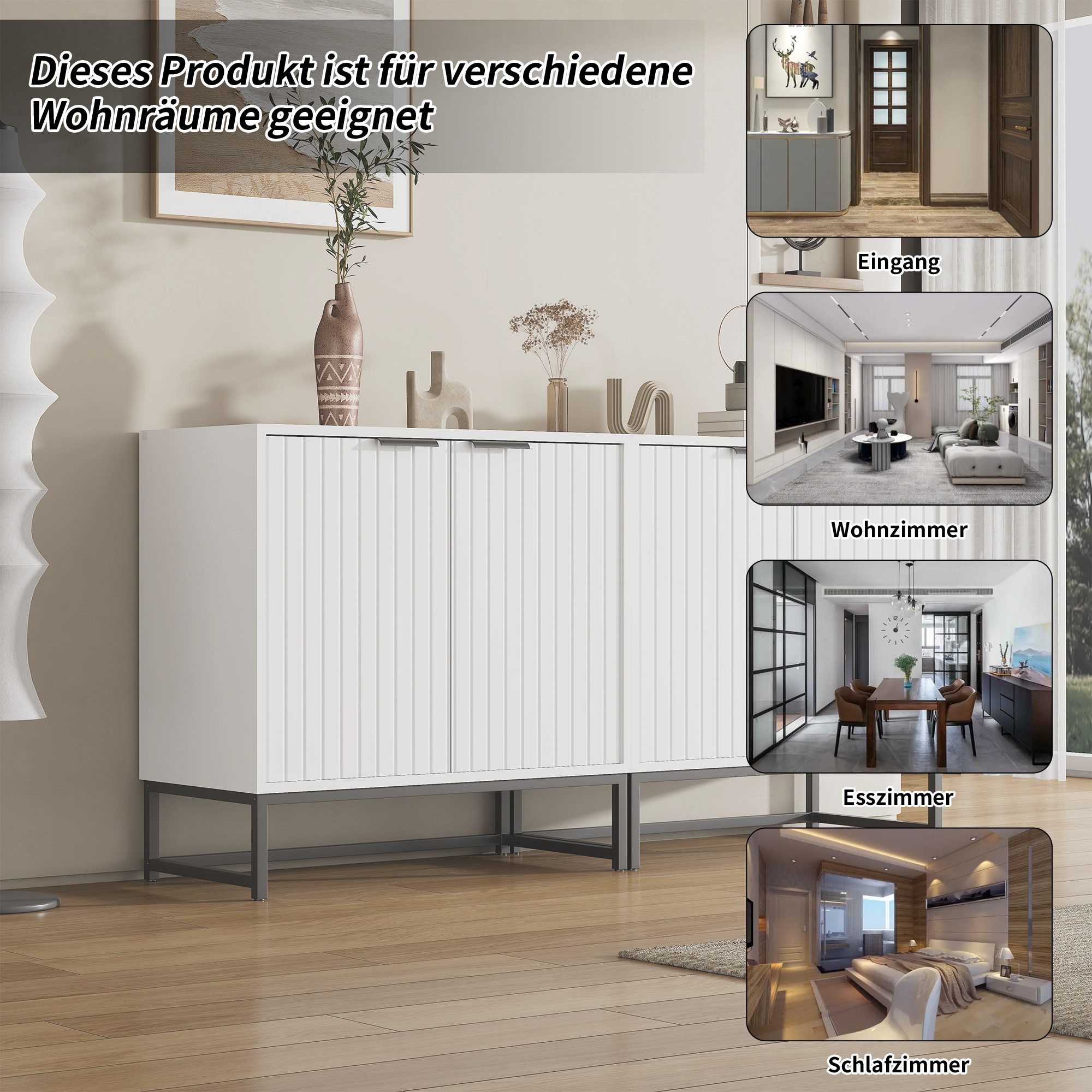 Merax Sideboard mit Metallsockel (2 St), günstig online kaufen