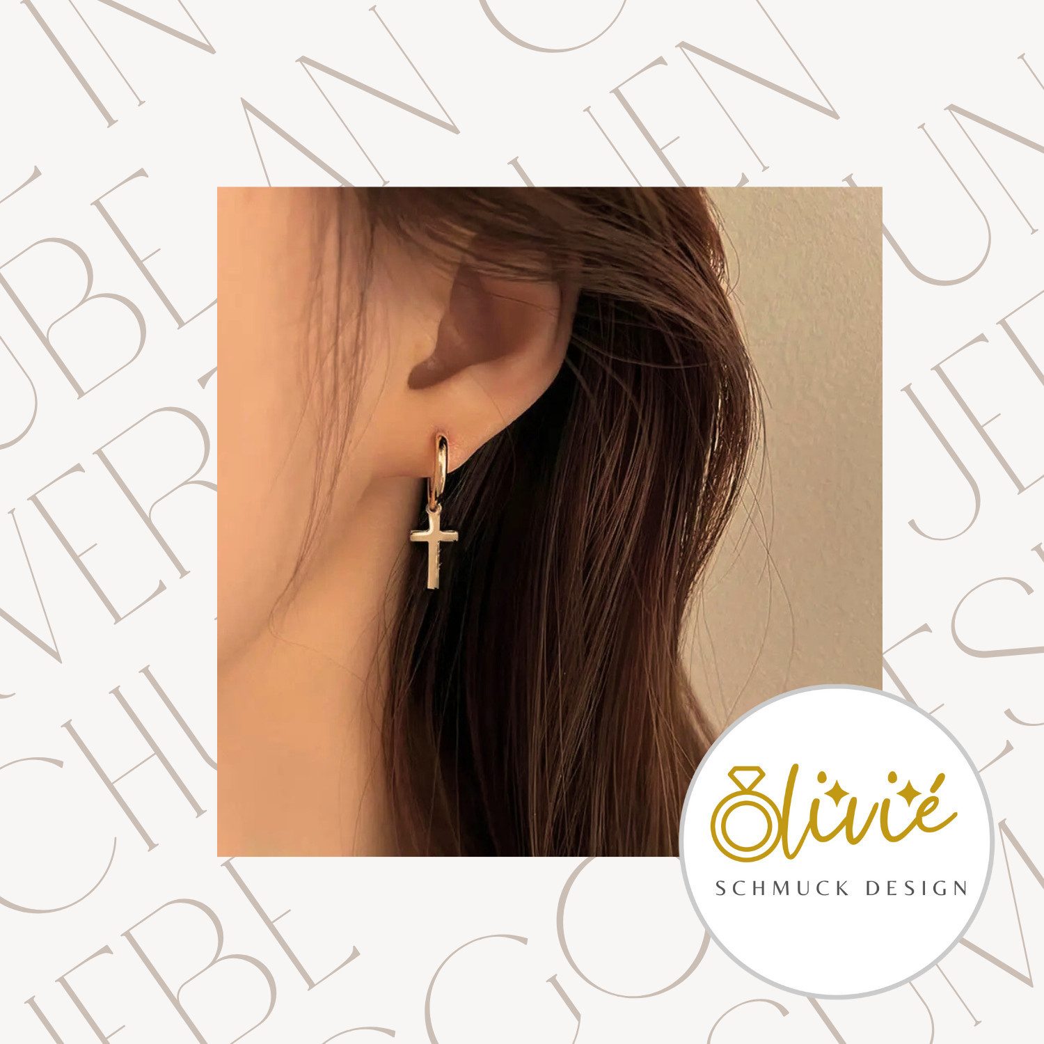 XCOAST Ohrhänger-Set XCOAST Ohrring Unisex Edelstahl Gold Kreuz (2-tlg), Valentinstag Geschenk