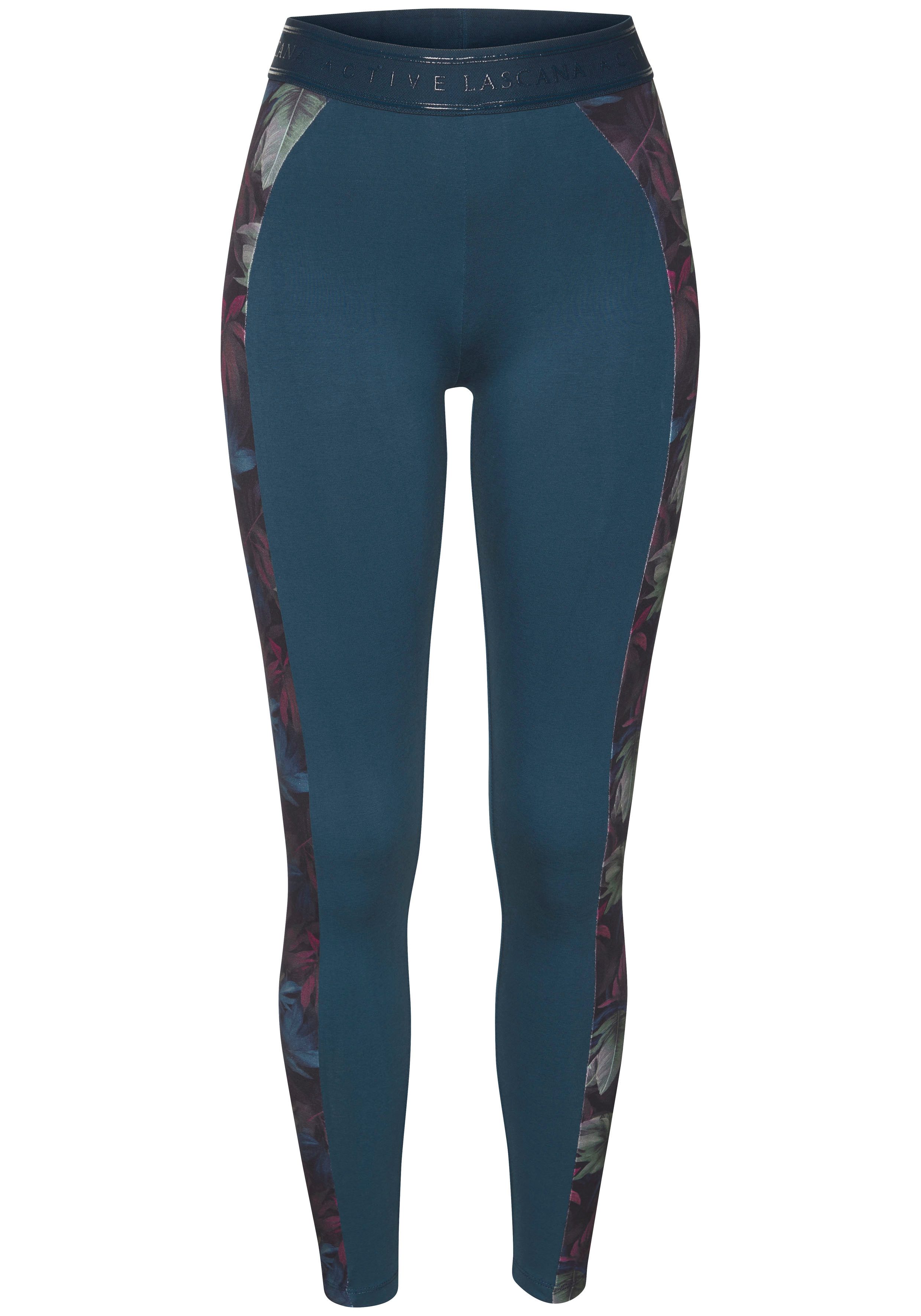 LASCANA ACTIVE Leggings mit seitlichen floralen Einsätzen – Bild 2 von 5
