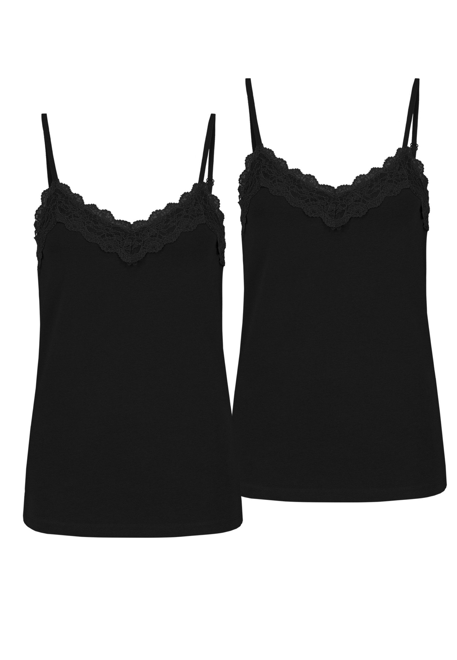 SUBLEVEL Shirttop Spaghettiträger- mit Spitzenbesatz, 2er-Pack (2-tlg) Lace günstig online kaufen