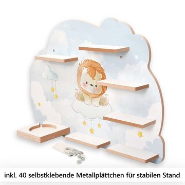 Kreative Feder Wandregal MUSIKBOX-REGAL Kleiner Löwe, für TONIE-BOX und TONIES inkl. 40 Metallplättchen