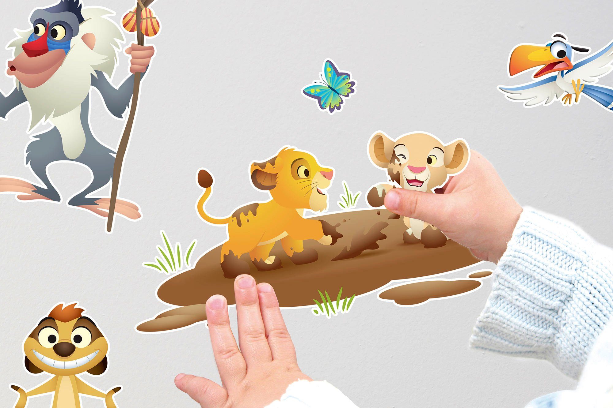 Komar Wandtattoo Lion King Wildlife - Größe 50 x 70 cm (27 St), selbstklebend, Wandsticker, Kinderzimmer