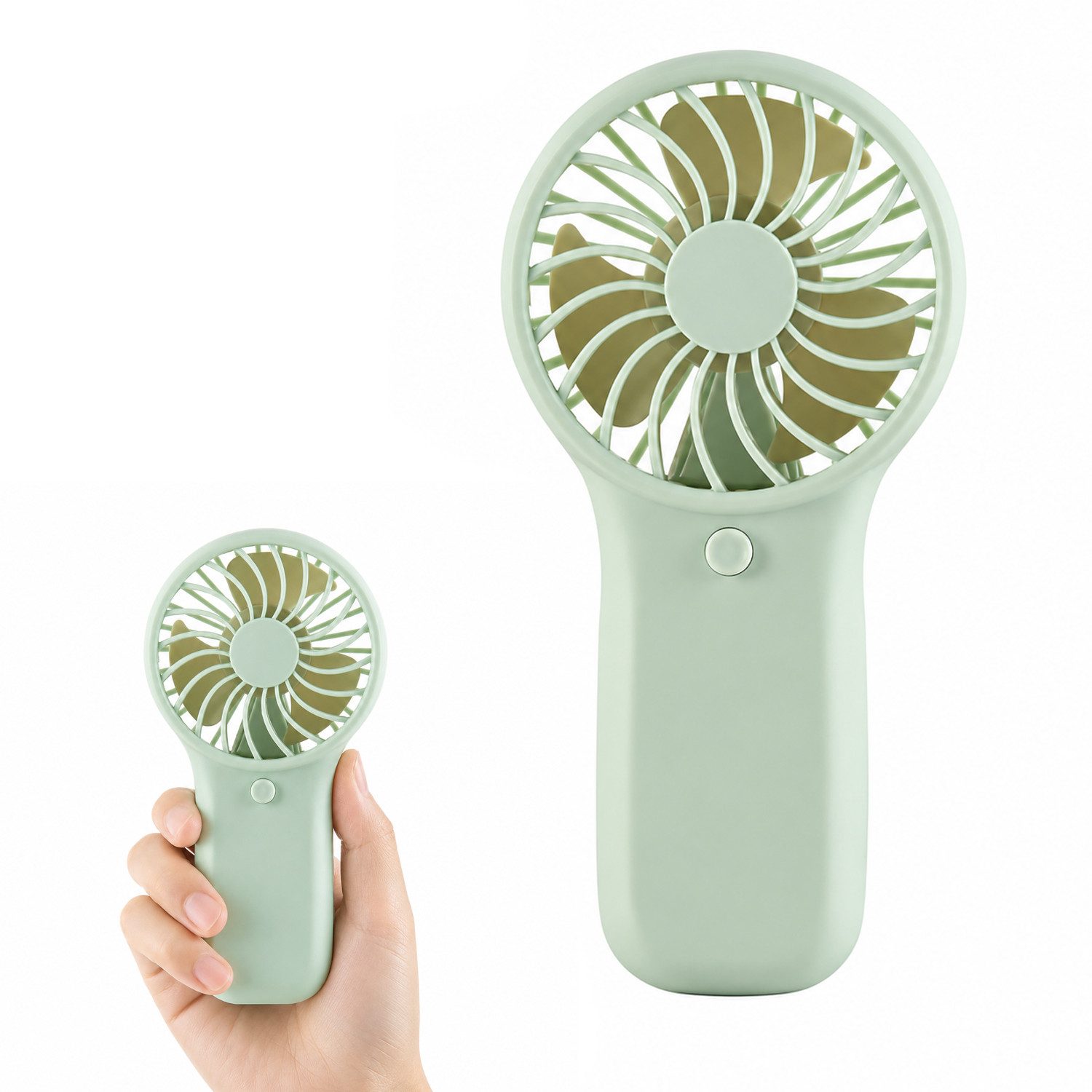 MOPUEA Mini USB-Ventilator Handventilator Batterie Mini Taschenventilator Mobil Leise Naturwind