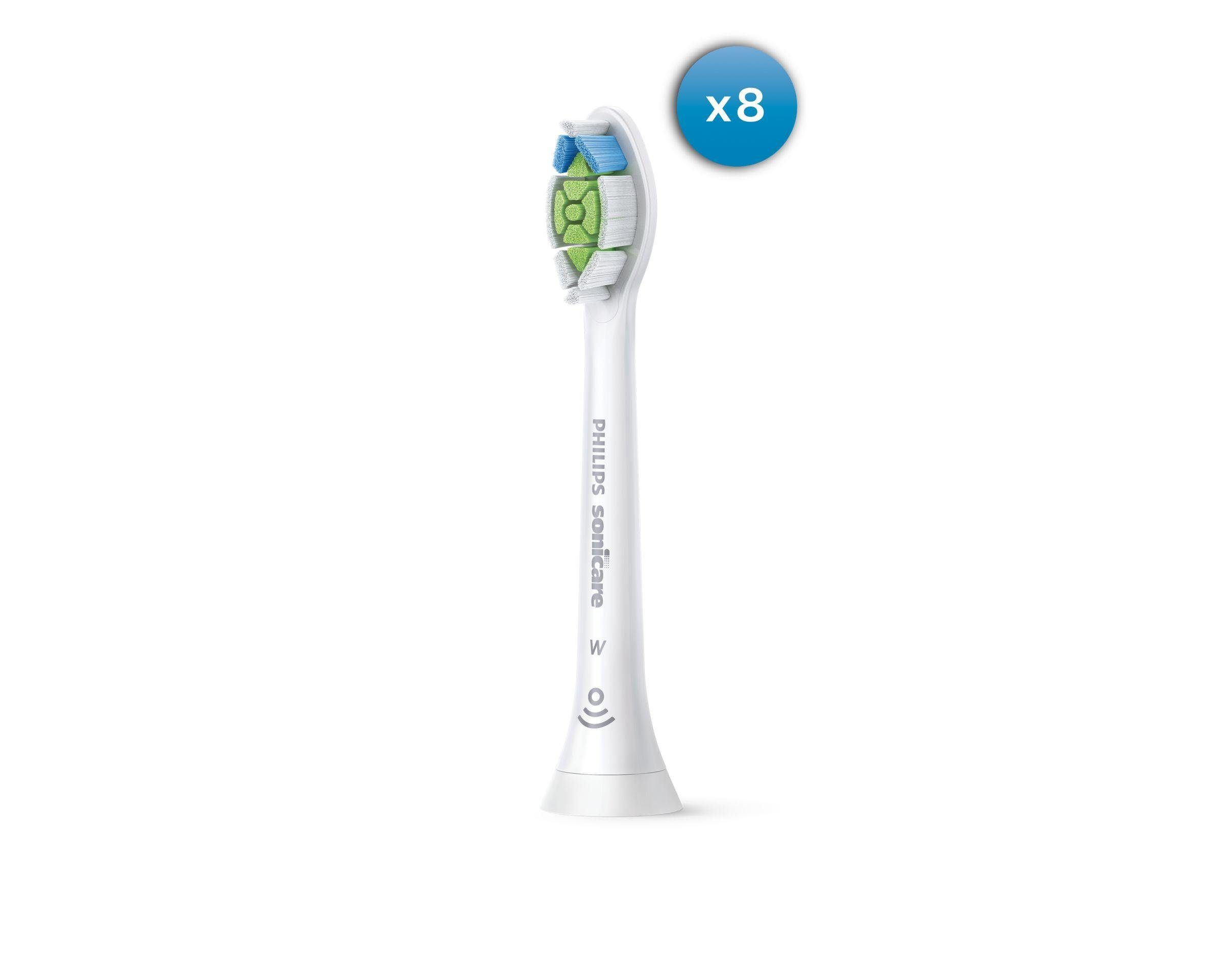 Philips Aufsteckbürsten Sonicare W2 Optimal White HX6068/12, Pack, 8 Stück, Diamantförmige Borsten