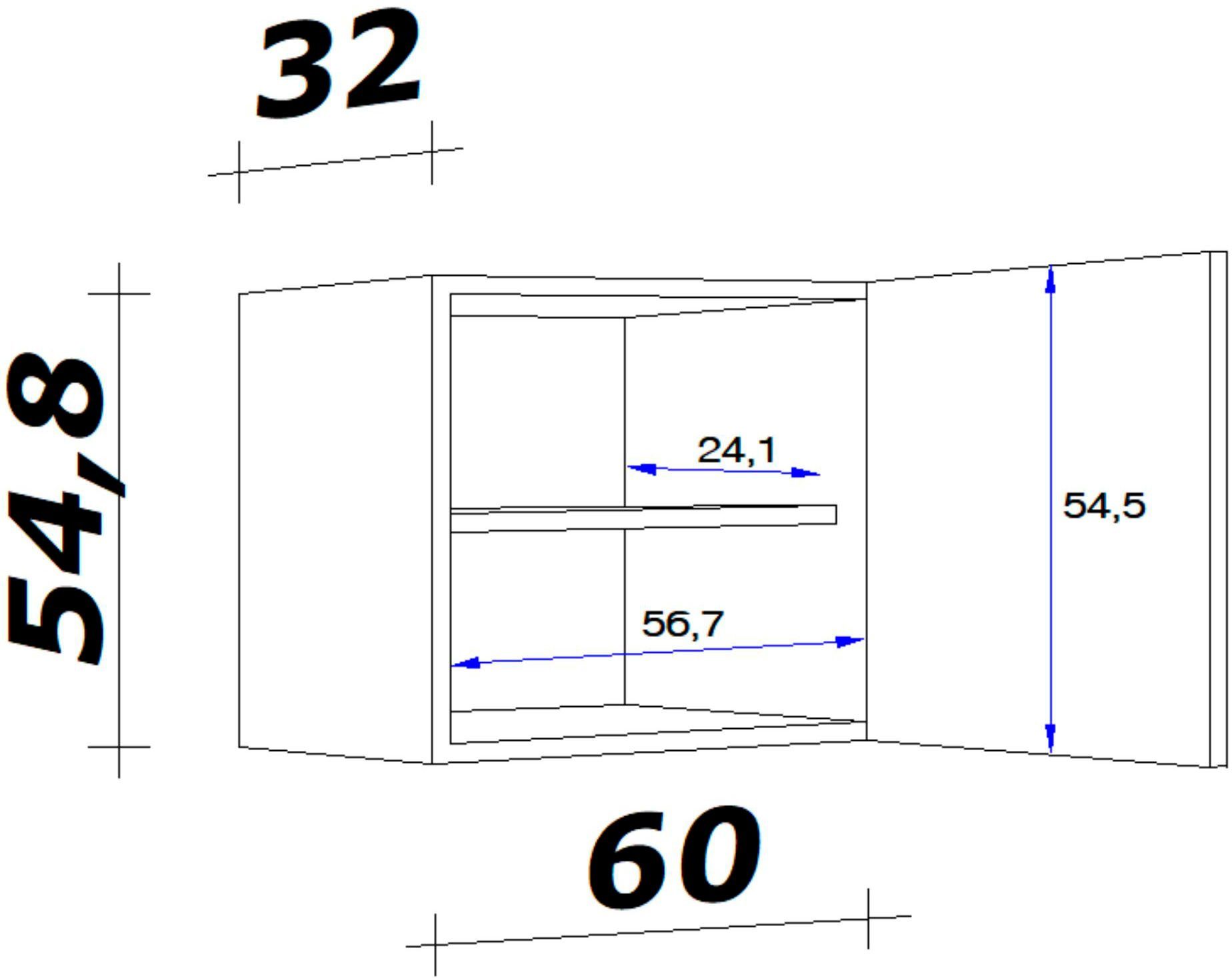 Flex-Well Hängeschrank Wito (B x 54,8 x T) 60 x H 32 cm x