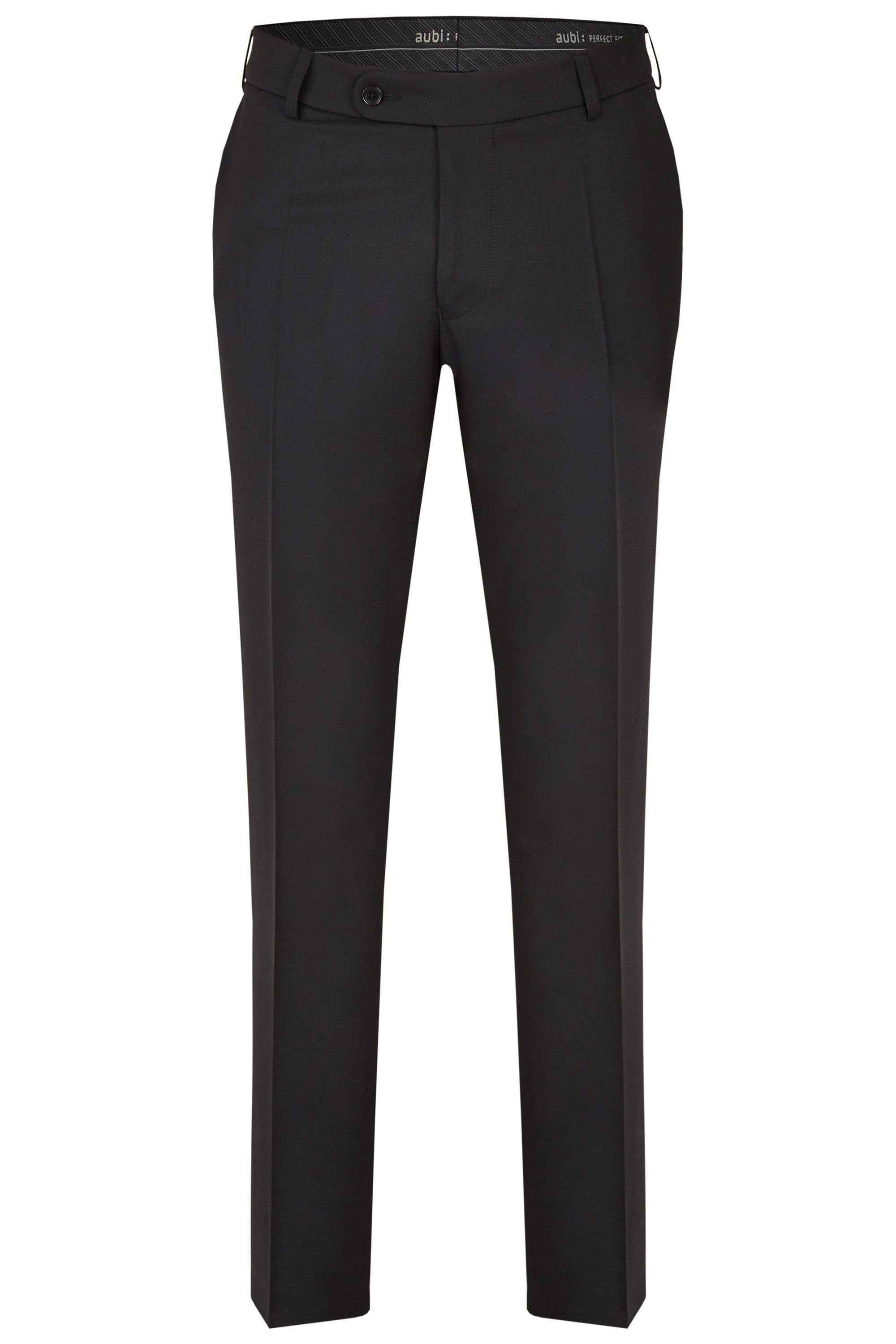 Anzughose schwarz Stoffhose Front Flat Herren (50) aubi: Perfect aubi Fit Businesshose Modell 26
