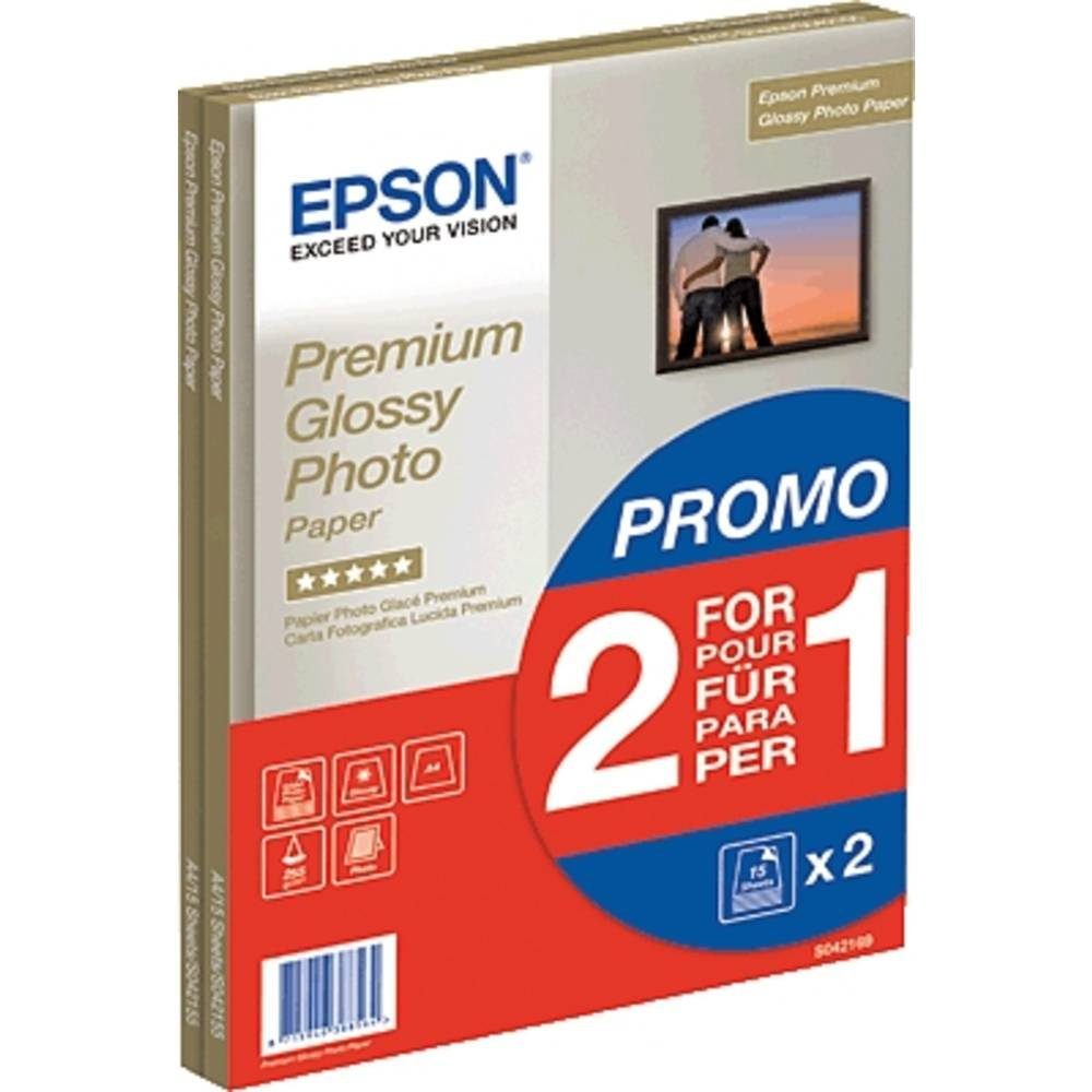 Epson Fotopapier Photo-Inkjetpapier Premium Glossy, DIN A4, 255, Hochglänzend
