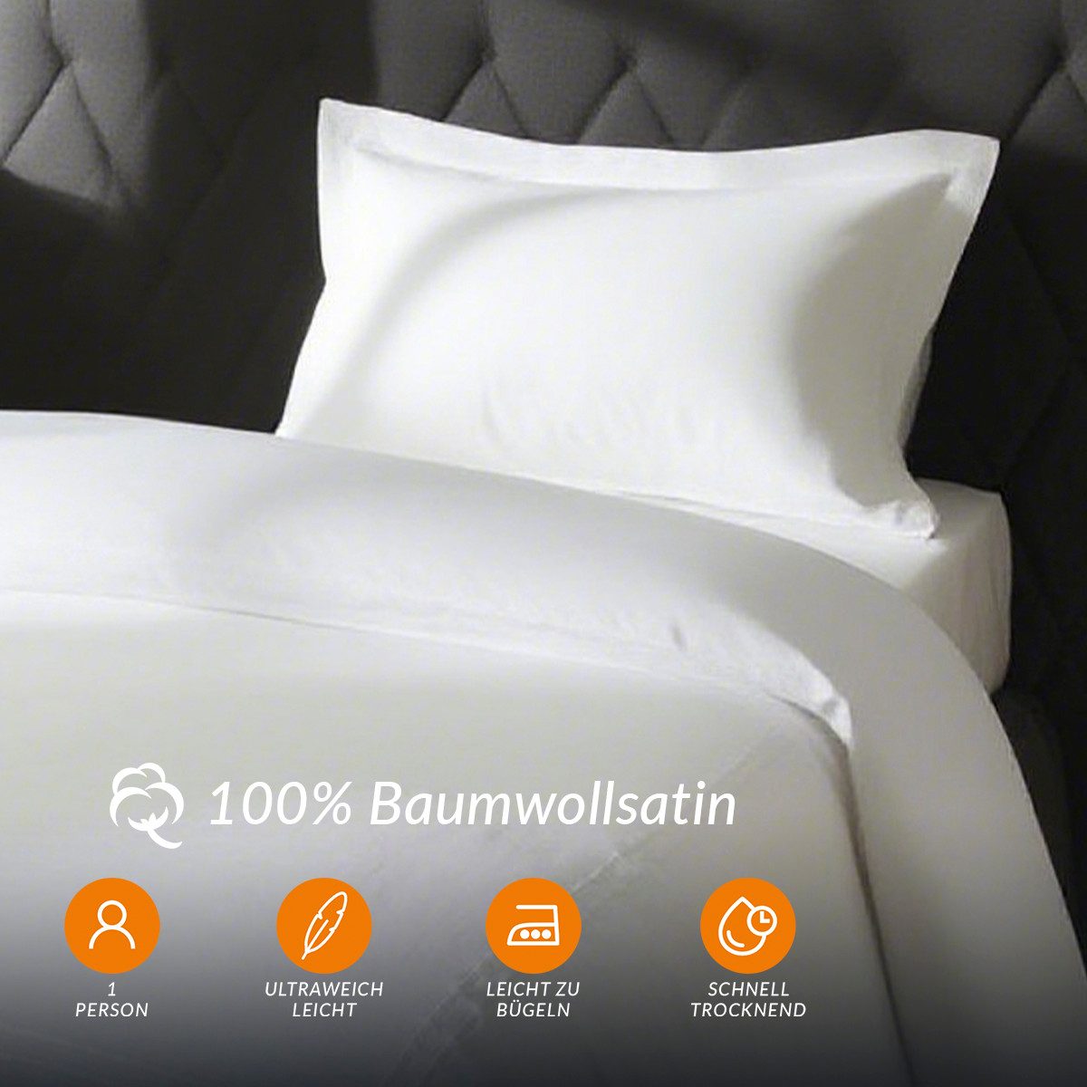 Pure cottom Bettwäsche Baumwoll-Satin Bettwäsche weiß, günstig online kaufen