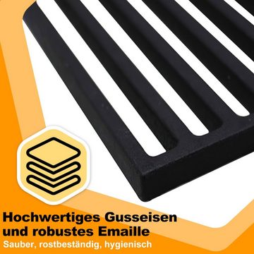 Randaco Grillrost Grillrost Gussrost BBQ Grillgitter Barbecue Party Schwarz 42x28cm