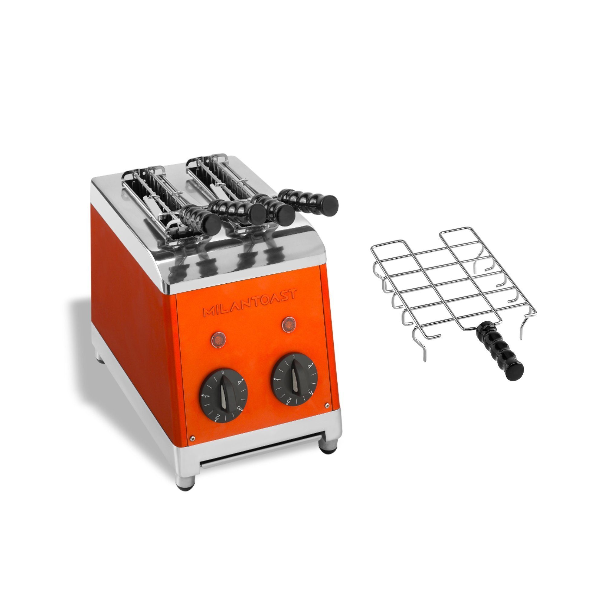 Toaster Milantoast 2-er Toaster mit Zangen mit Brötchenaufsatz