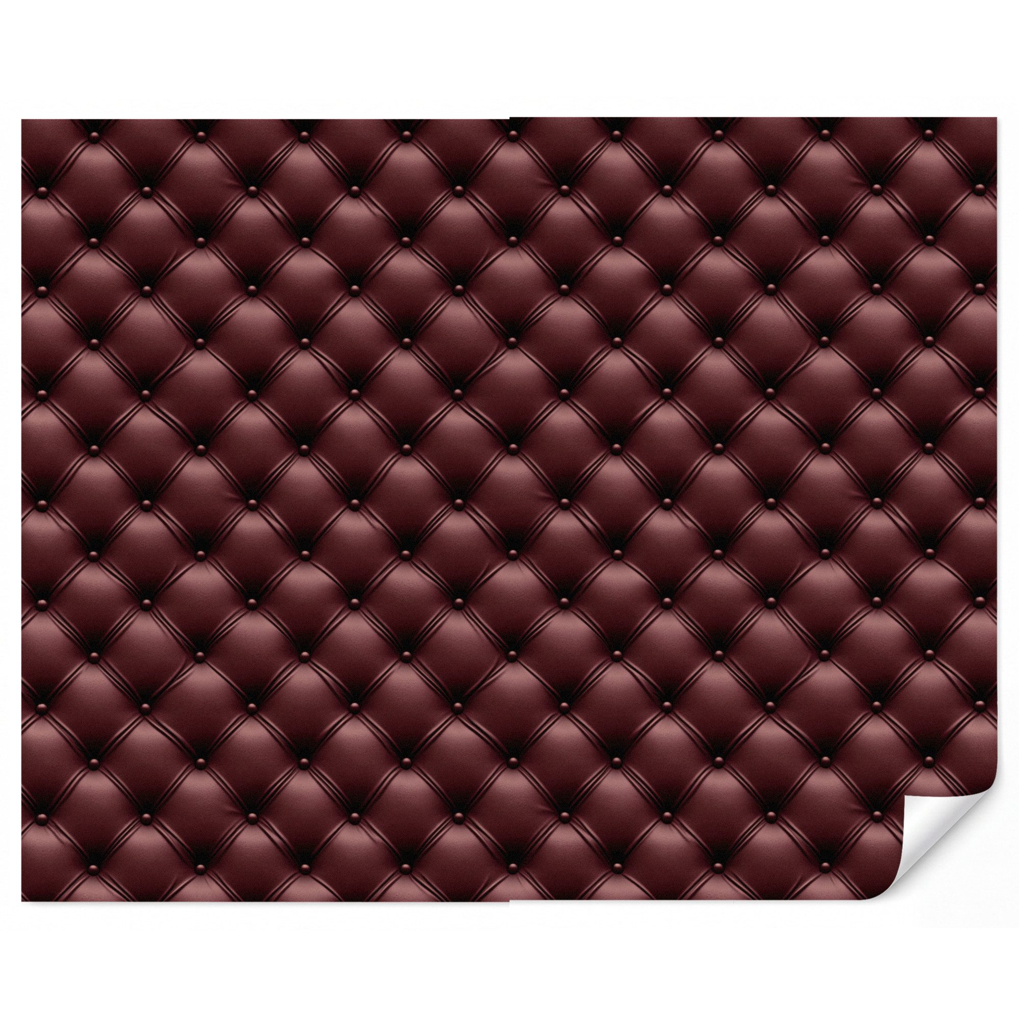 OnlyWow Fototapete Leder - Muster - Bordeaux, Matt, bedruckt, Wandtapete, Wohnzimmer, Vinyl Tapete 260x220cm