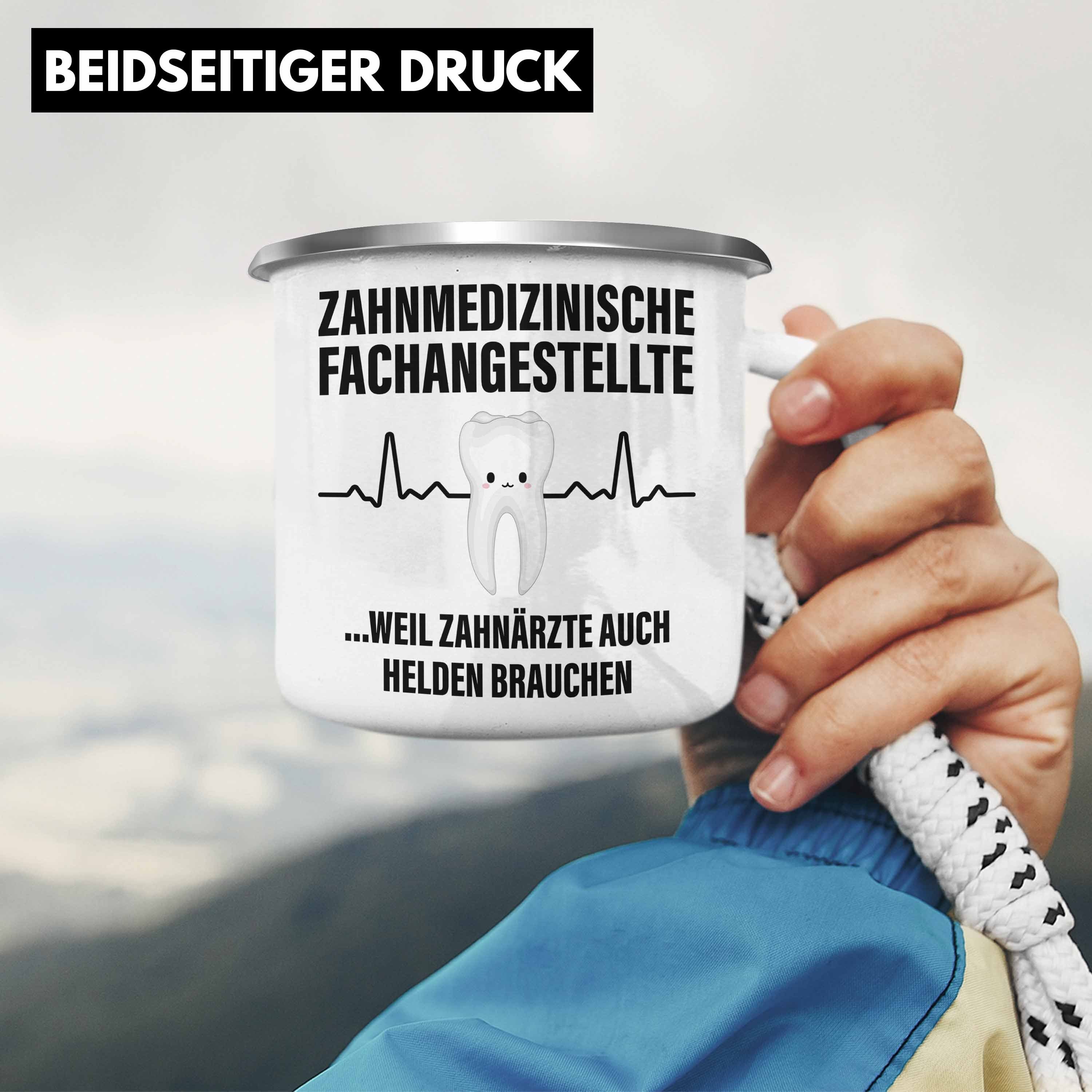 Kollegin Tasse Zahnarzt - Lustig Emaille Zahnarzthelferin Trendation Trendation Silber Thermotasse Fachangestellte Geschenkidee Geschenk Damen Zahnmedizinische