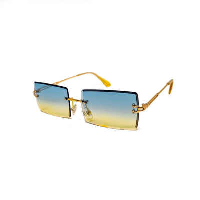 salazar.plus Sonnenbrille Randlos Rechteckig Unisex 14 Farben Rahmenlos Damen Herren Brille