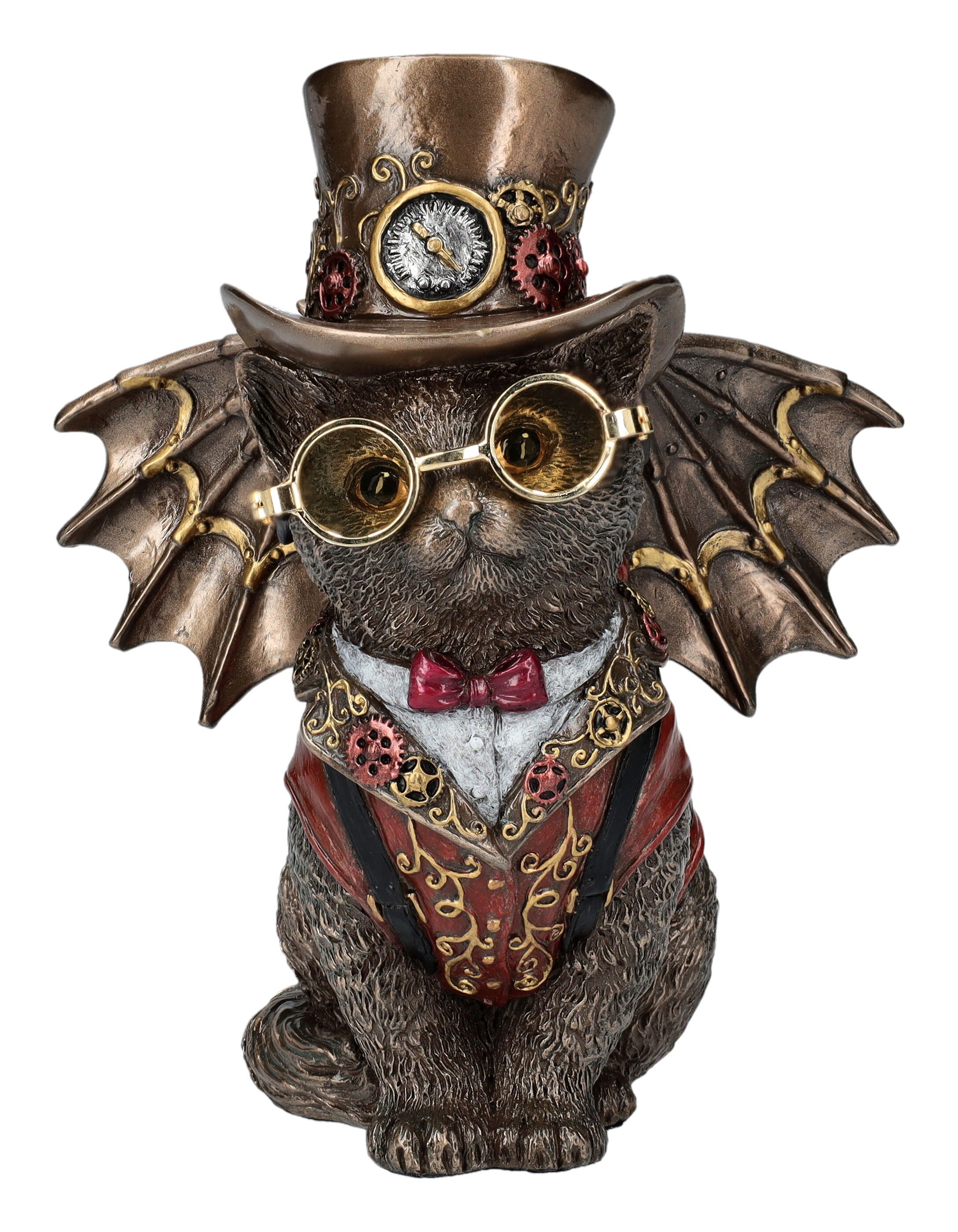 Figuren Shop GmbH Dekofigur Katzenfigur Steampunk - Viktorianische Erfinderkatze - Veronese Deko