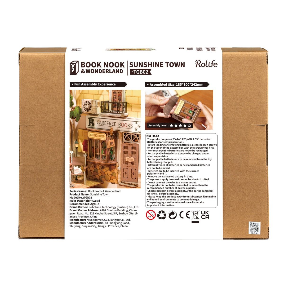 ROLIFE 3D-Puzzle Book Nook "Sunshine Town", 246 Puzzleteile