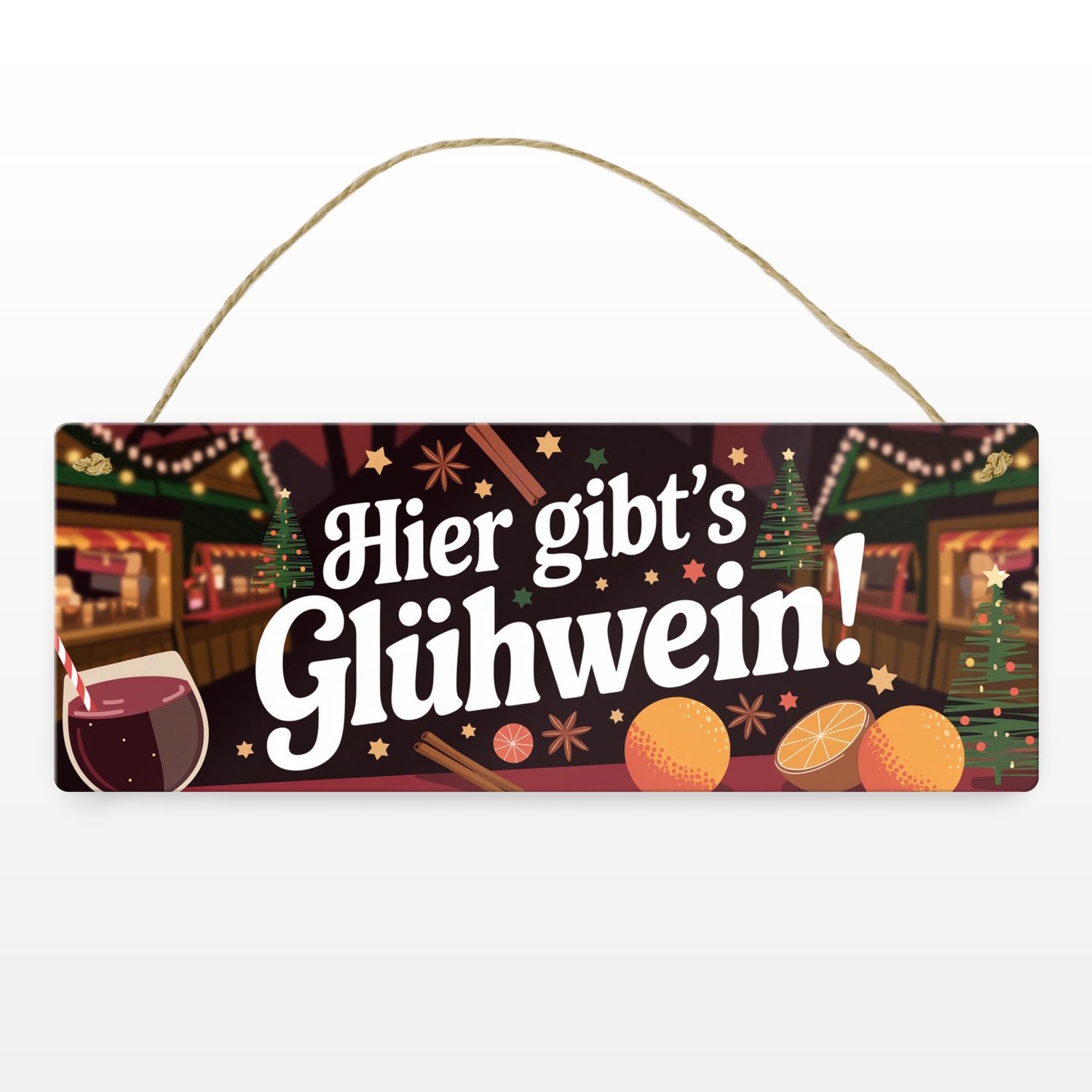 speecheese Metallschild Hier gibts Glühwein Metallschild günstig online kaufen