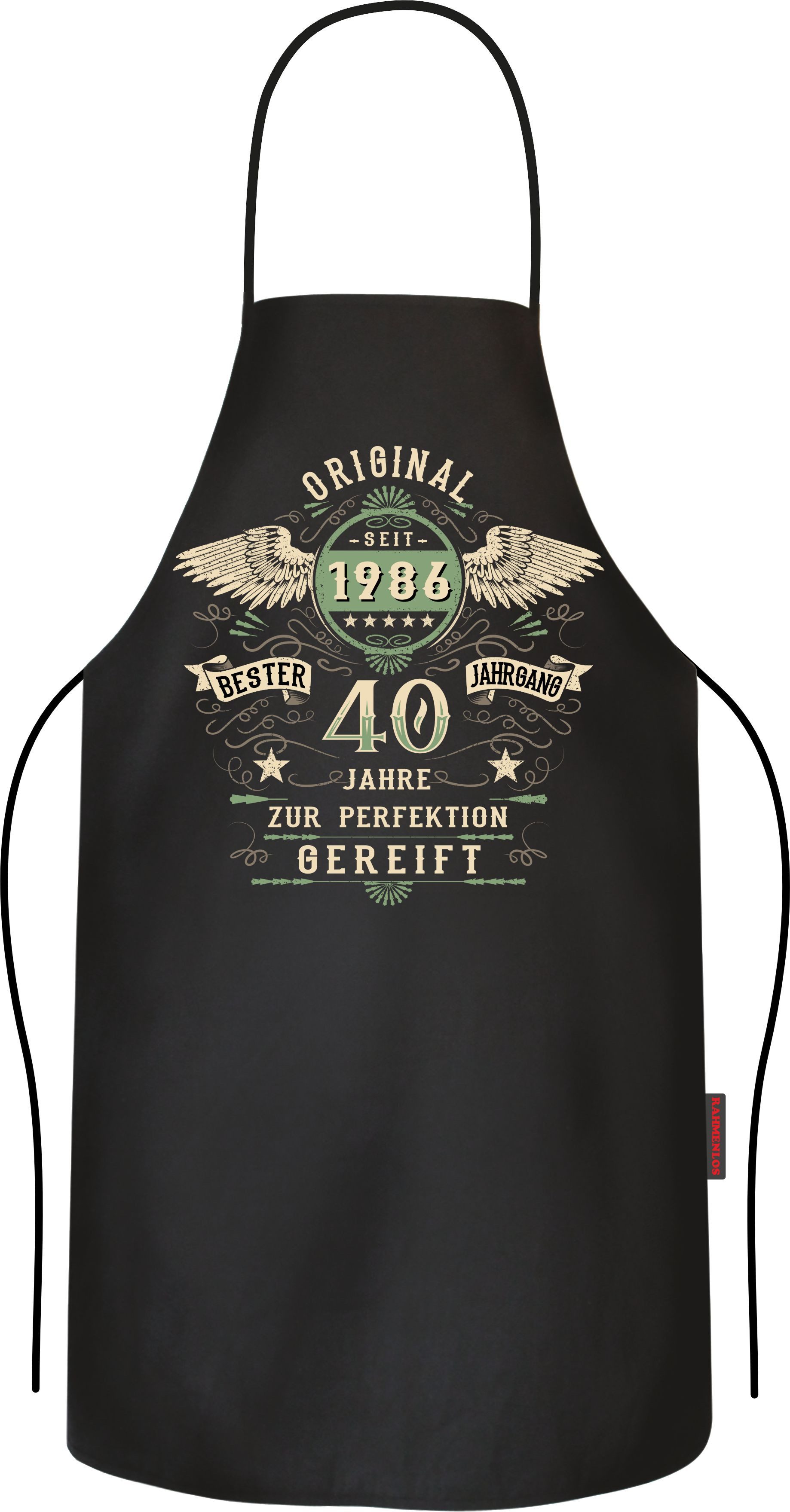 LOBO NEGRO® Grillschürze Kochschürze als Geschenk zum 40. - zur Perfektion gereift