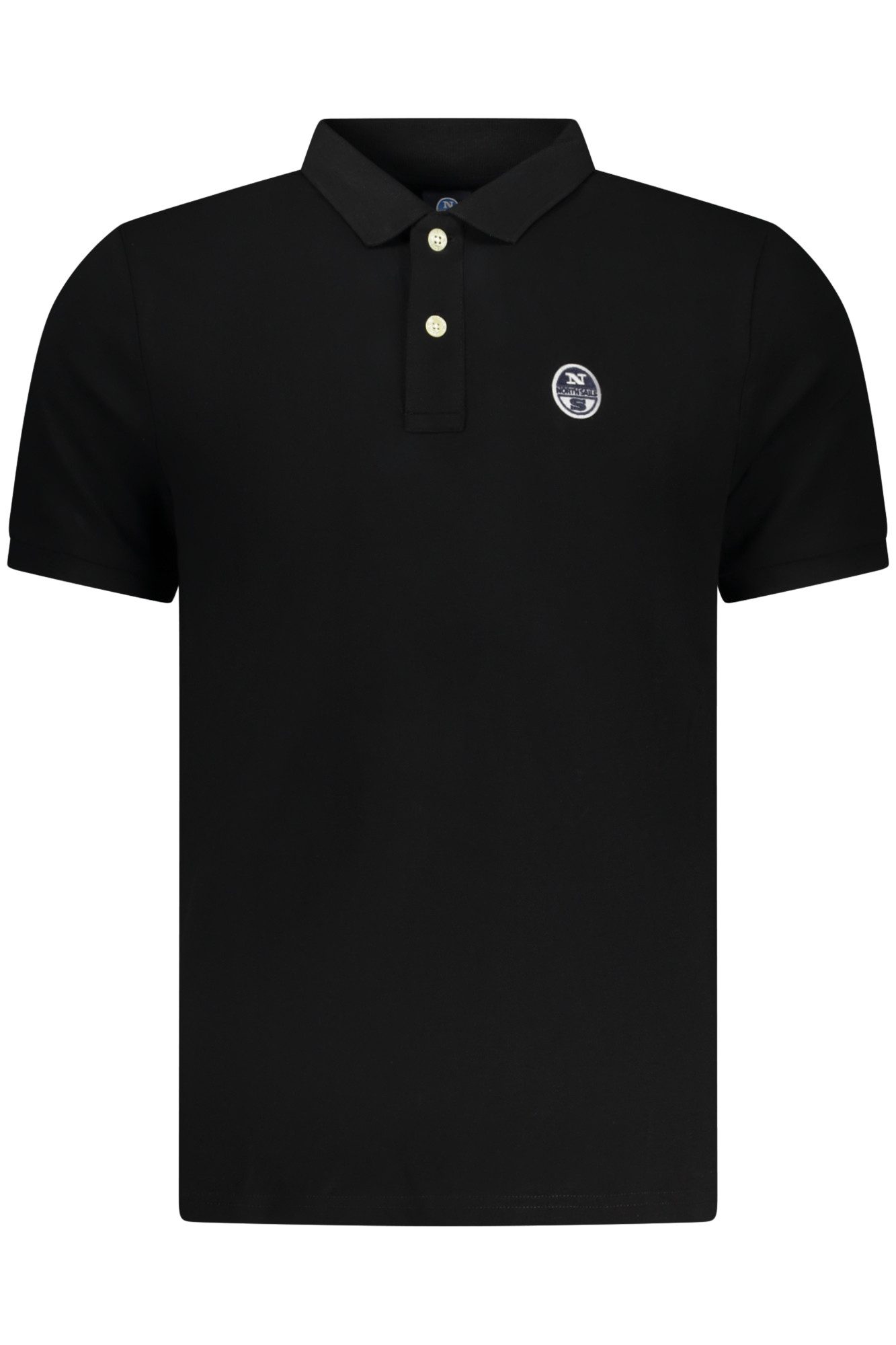 North Sails Poloshirt Herren Kurzarm-Poloshirt Schwarz mit Applikation