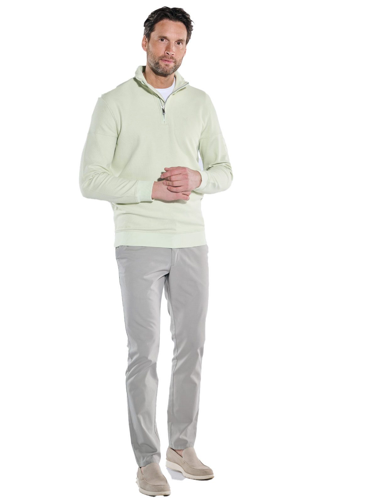 ENGBERS GERMANY Sweater Herren Sweatshirt aus edlem Jerseymaterial, Hellgelb