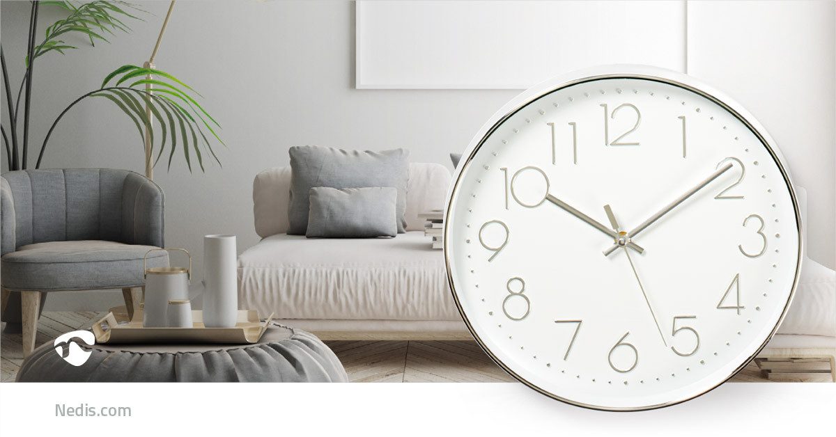 Nedis Wanduhr CLWA015PC30SR (Quarzwerk, gut ablesbare Ziffern, einfache Montage für jeden Raum)