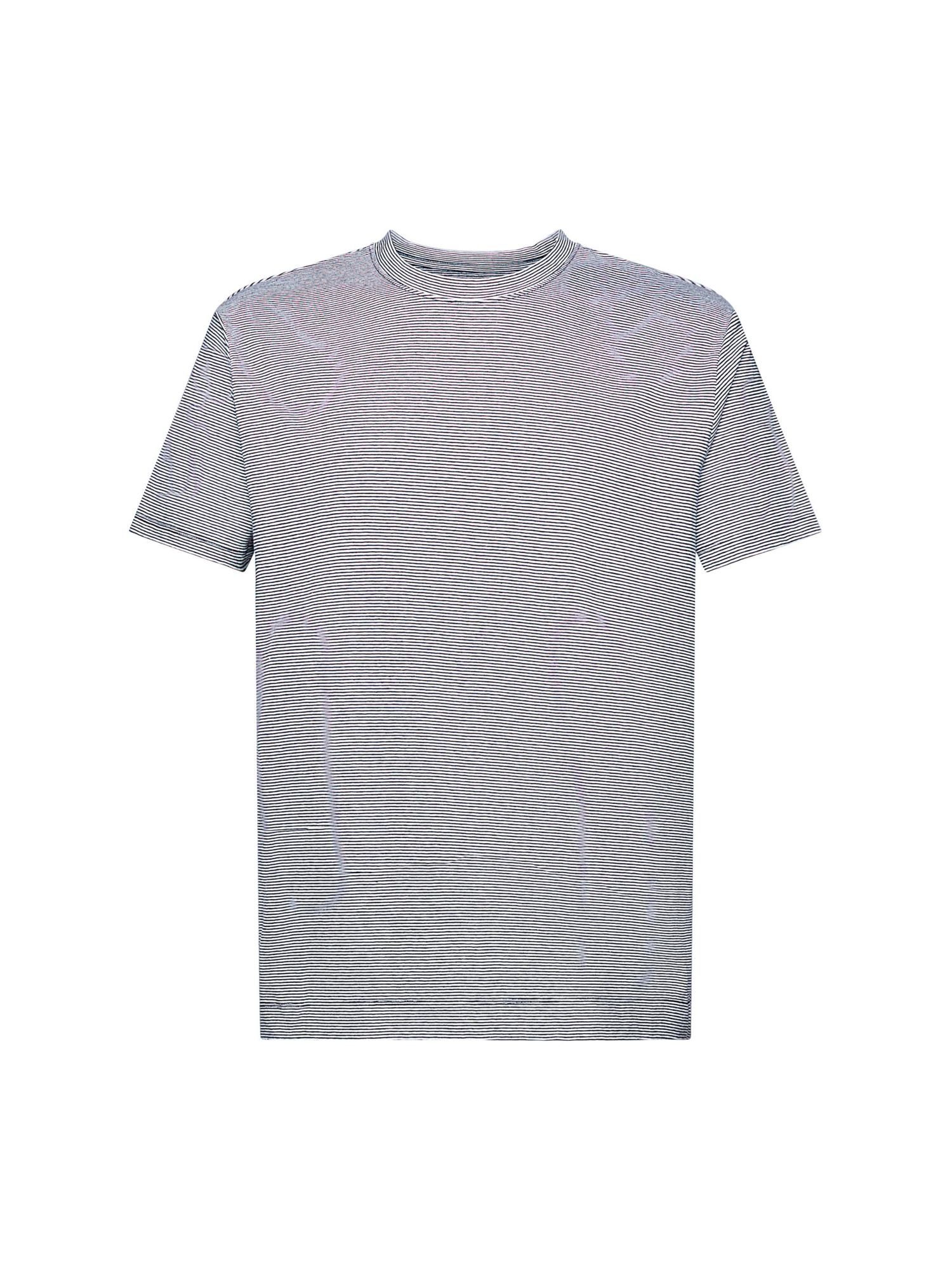 Esprit Collection T-Shirt Gestreiftes Jersey T-Shirt, Baumwolle-Leinen-Mix (1-tlg) NAVY