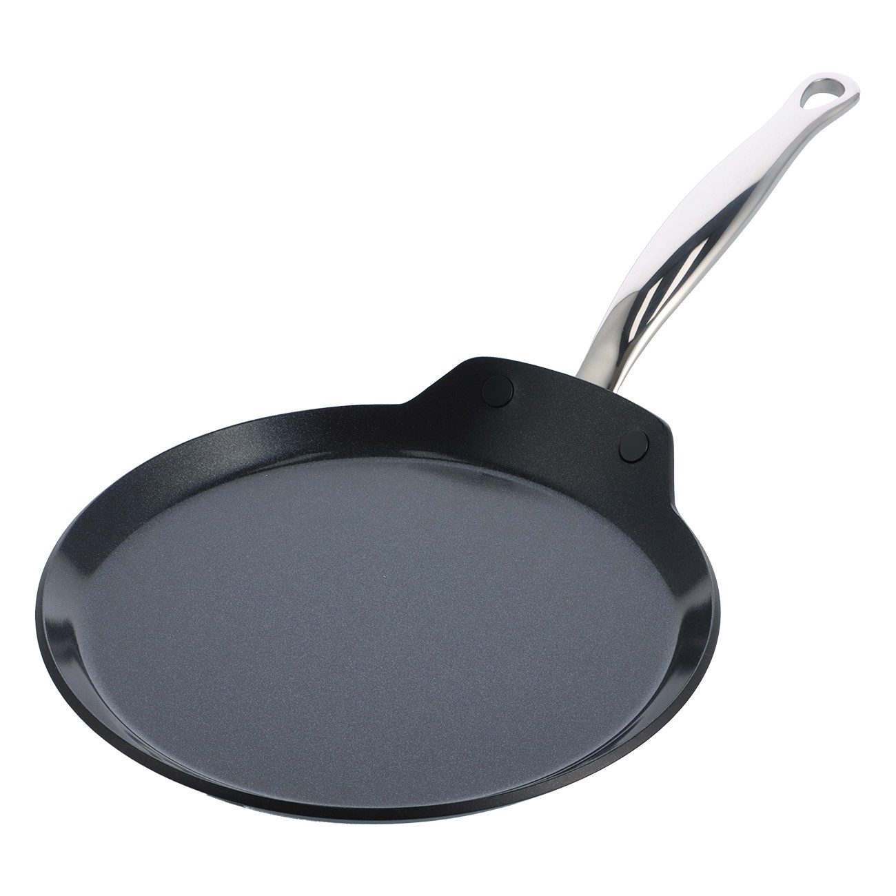 GREENPAN Crêpepfanne Barcelona Pro Pfannkuchenpfanne schwarz backofenfest Antihaft, Aluminium, Kratzfest, Keramik, alle Herdarten, Backofengeeignet, Ø 24 cm