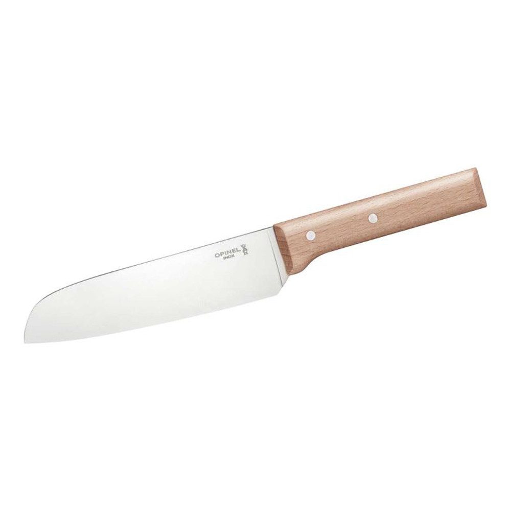 Opinel Santokumesser PARALLELE No 119 Santoku-Messer, rostfreier Stahl, Buchenholz-Griff, Ideal zum Schneiden von Fleisch, Fisch und Gemüse