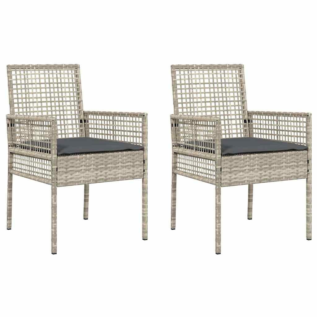 vidaXL Gartenstuhl Gartenstuhl 2 pcs Hellgrau 55 x 53 x 85 cm Poly-Rattan (2 St)
