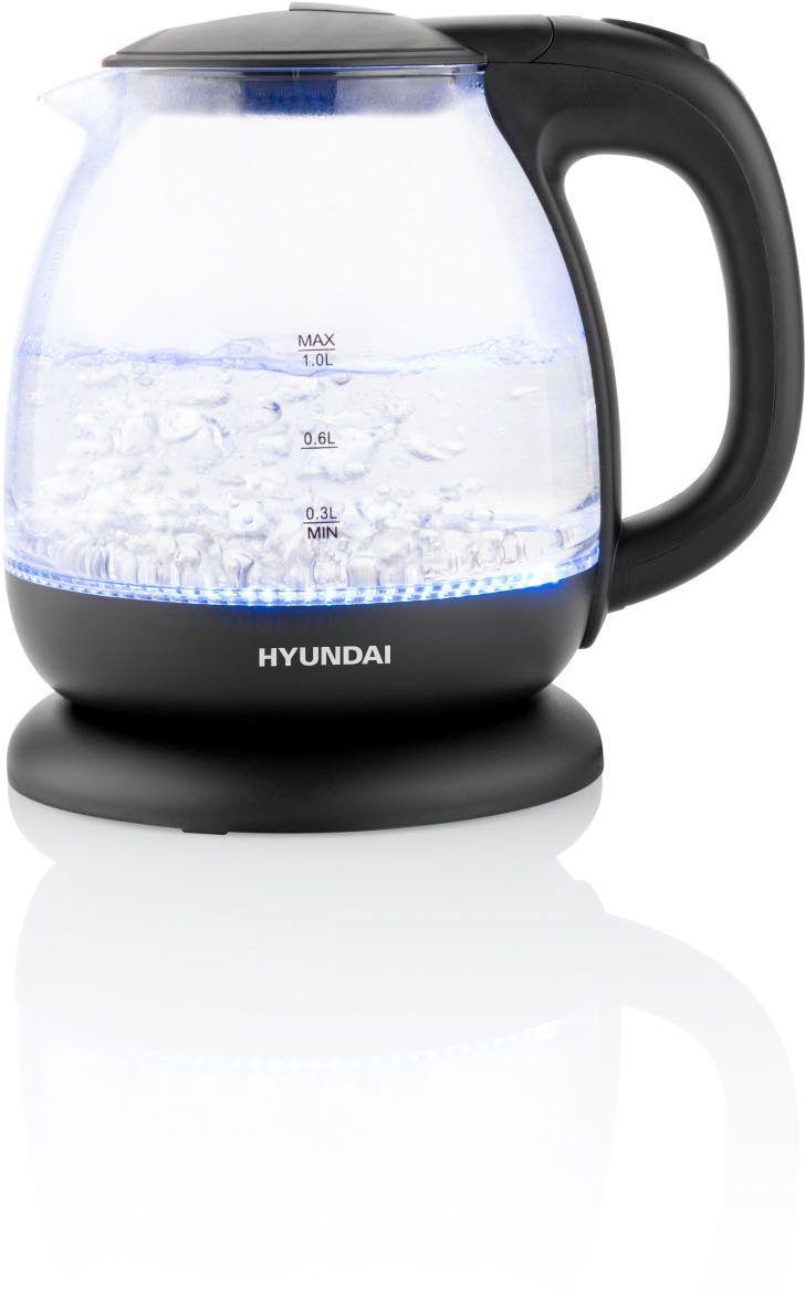 Hyundai Wasserkocher VK101, 1 l, 1100 W, 1100 W, automatische Deckelöffnung und Abschaltung, Spirale für Kabel