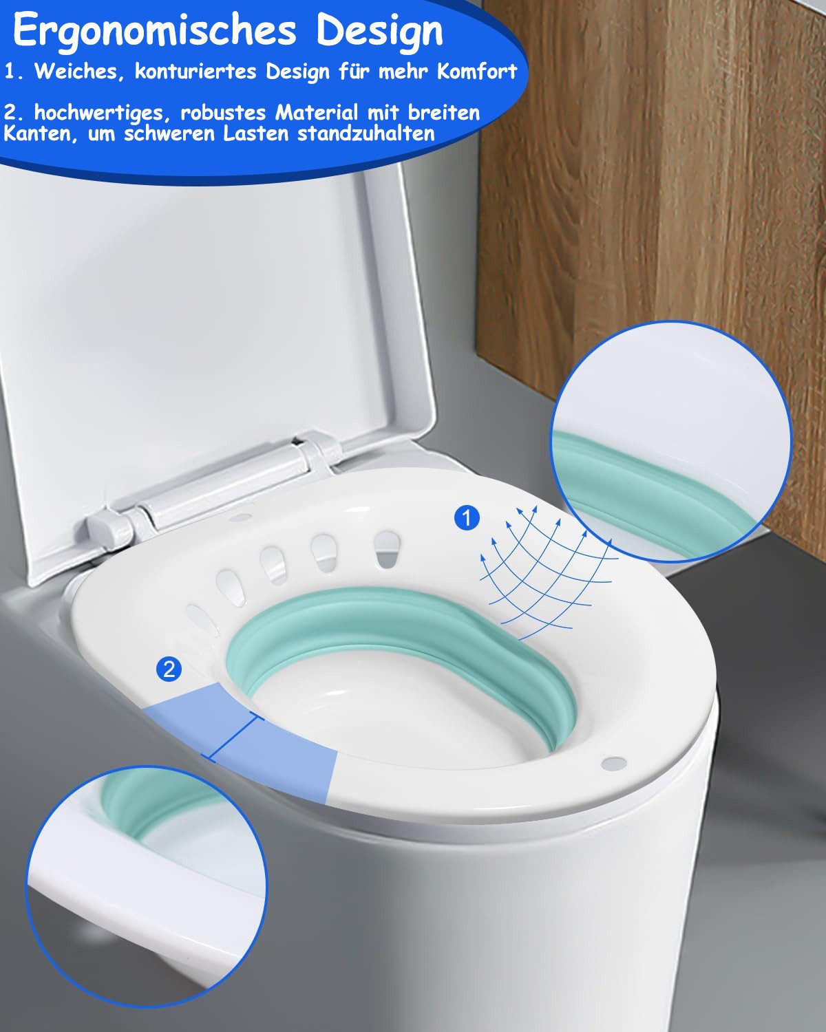 SinLaw Bidet-Einsatz Sitzbad mit Ablaufloch, klappbarer Toilettensitz, 1-tlg.