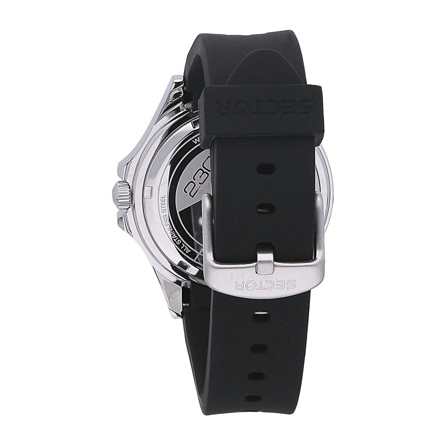 Sector Quarzuhr Sector Herren Armbanduhr Analog, (Analoguhr), Herren Armbanduhr eckig (ca. 45x38mm), Silikonarmband schwarz, Casual