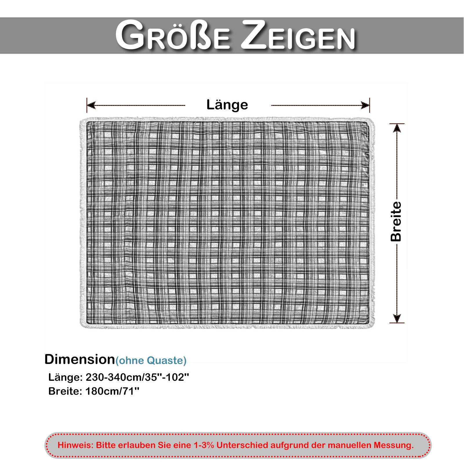 BTTO Sofaschoner Sofahusse Sofadecke mit Quasten, Weihnachten kariert,Weich günstig online kaufen