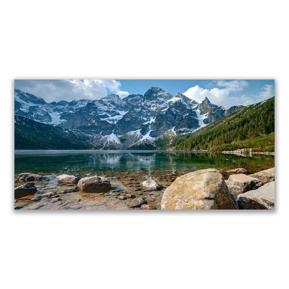 Tulup Leinwandbild XXL Wandbilder Leinwandbilder Bilder Canvas Bild 120 cm x 60 cm, Berge Wald Tatra-See, Leinwandbild